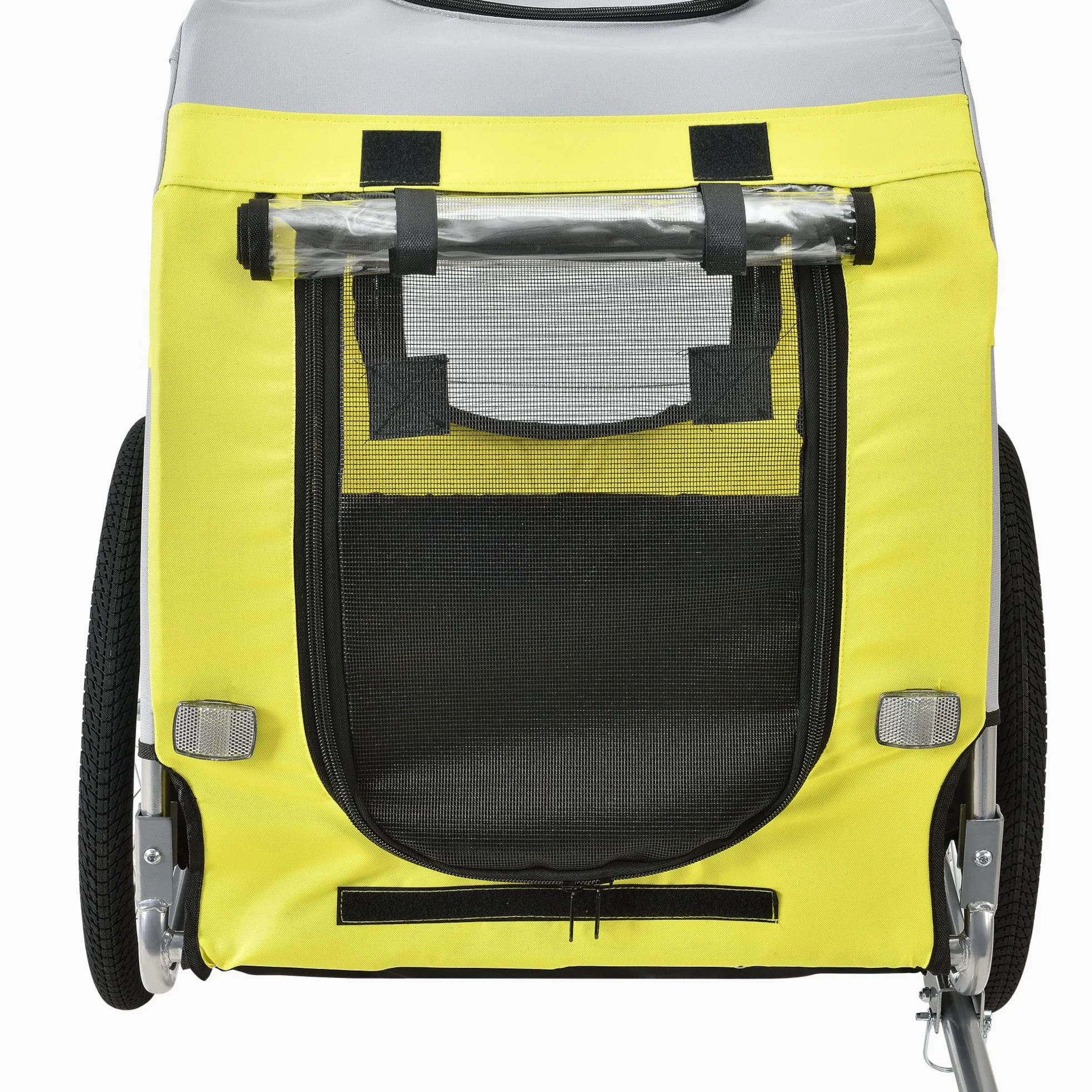 pro.tec Fahrradanhänger Hundeanhänger Hunde Transport bis zu 26 kg Anhänger Fahrrad Trailer Gelb/Blau