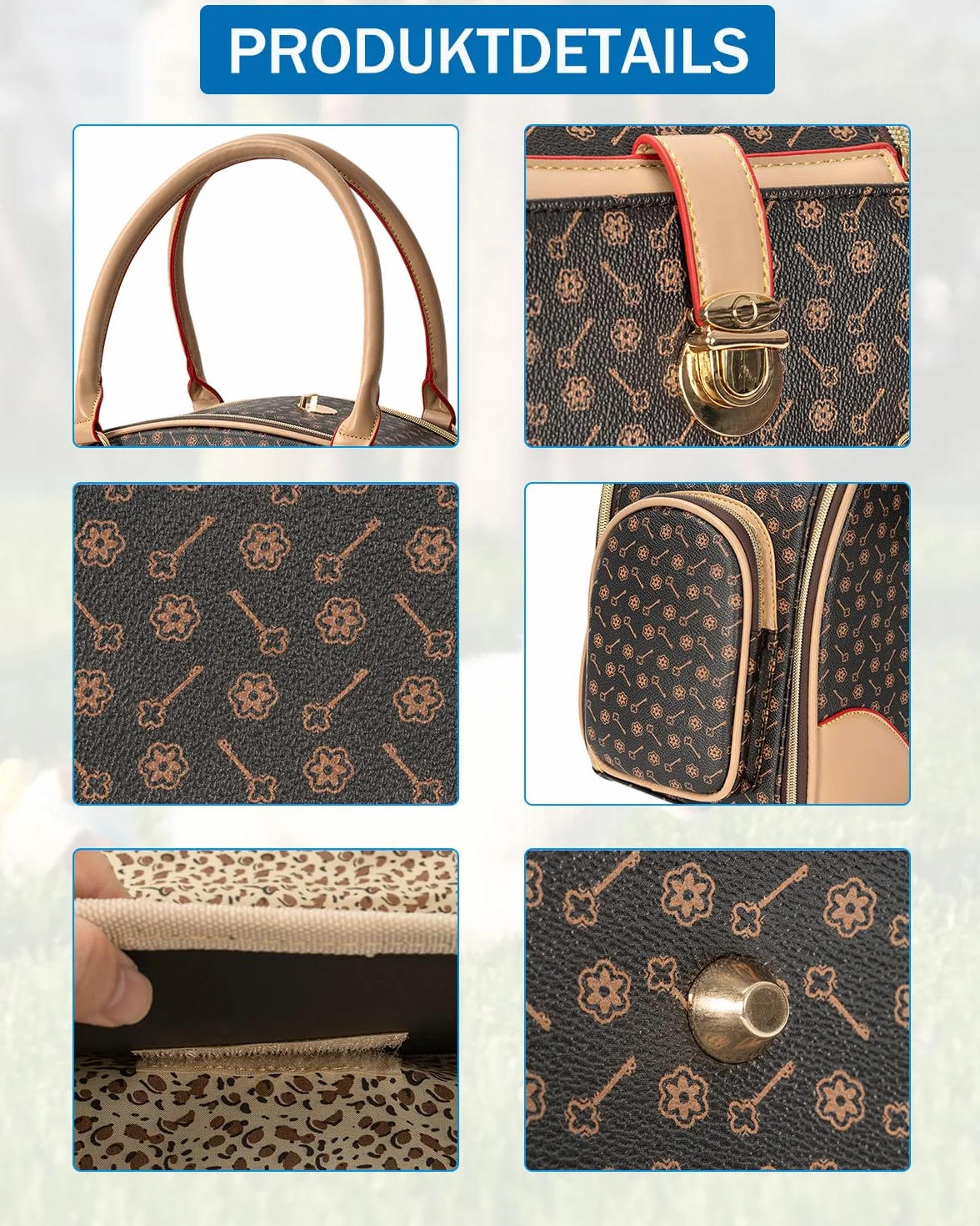 OUUTMEE Hundetasche Tragbarkeit,42 x 18 x 31 cm Hundetransporttasche bis 4 kg,Hunde Reisetasche,Geeignet für den Transport Kleiner Hunde und Katzen auf Ausflügen