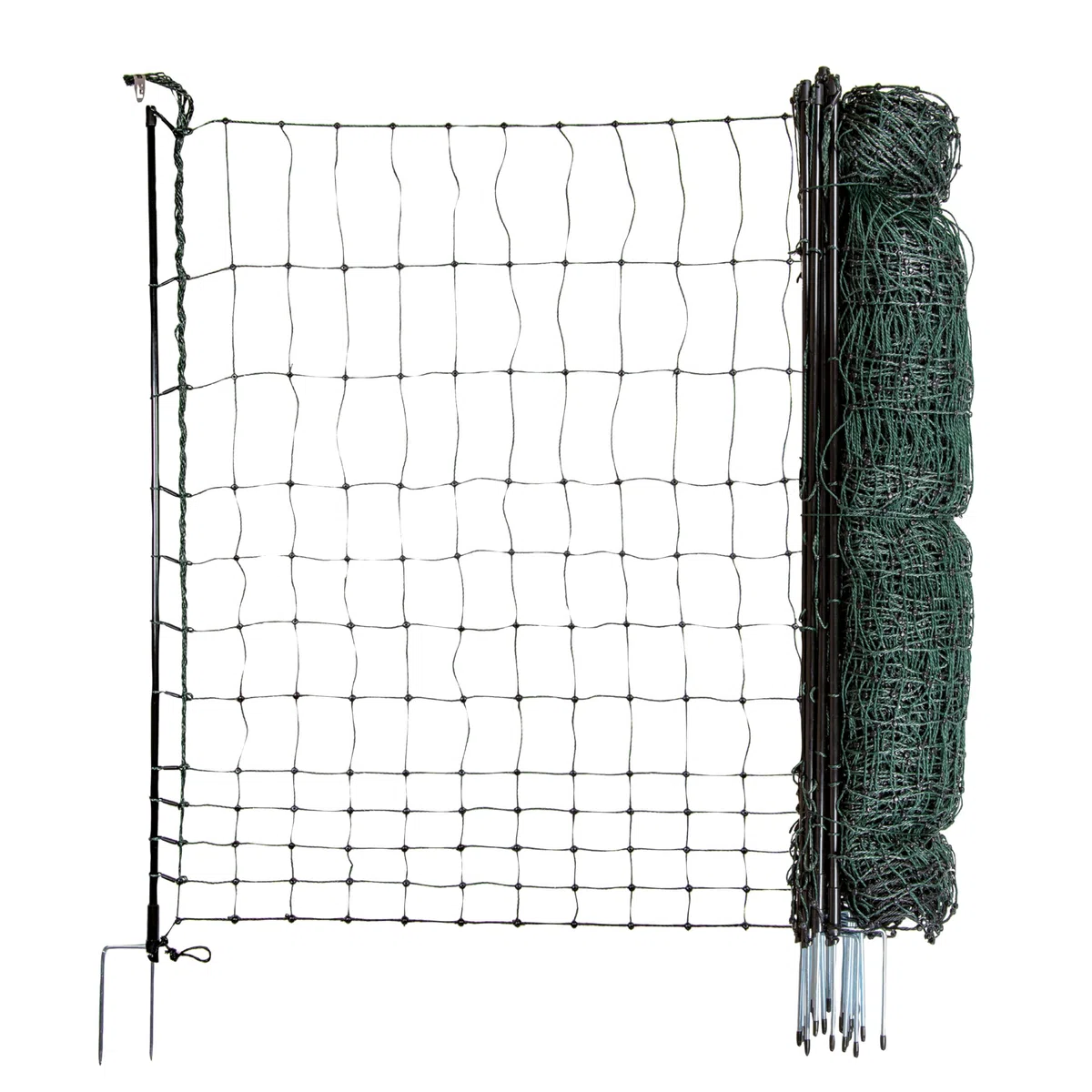 horizont strongLine Camping Hundezaun 50m lang, 120cm hoch - 15 Fiberglaspfähle Doppelspitze ohne Strom, grün, Zaun für Hunde, mobiler Zaun für Garten, Hof & Camping