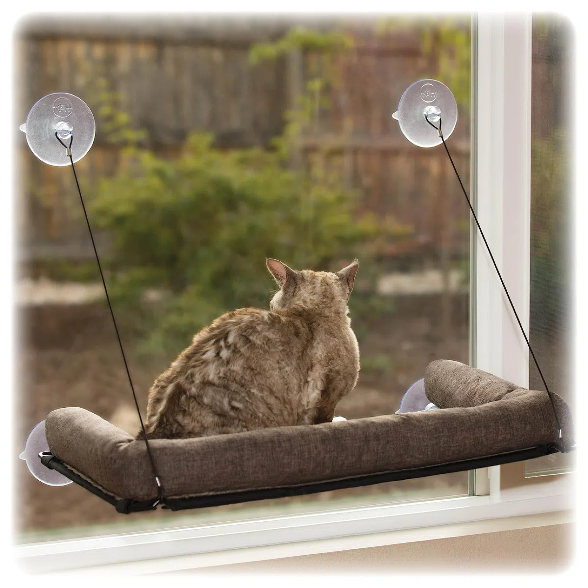 K&H 779090 Haustierprodukte, EZ Kitty Sill Deluxe mit Polster, luxuriöses Fenster-Katzenbett