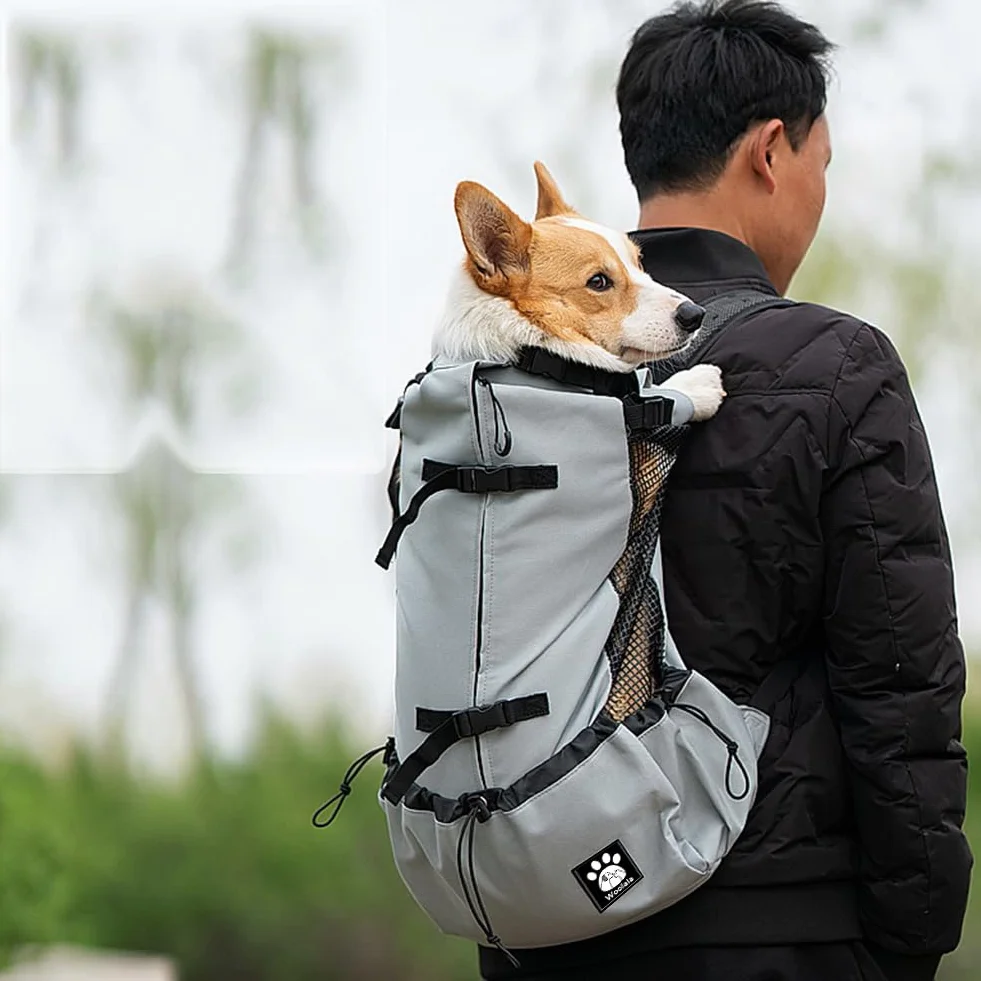 1–25 kg Hundetragetasche mit Kordelzug-Kopf-heraus-Design, belüfteter Haustier-Rucksack für kleine mittelgroße Hunde, tägliche Welpen-Tragetasche für Spaziergänge im Freien/ Sicherheit/ Bequem/ Leicht