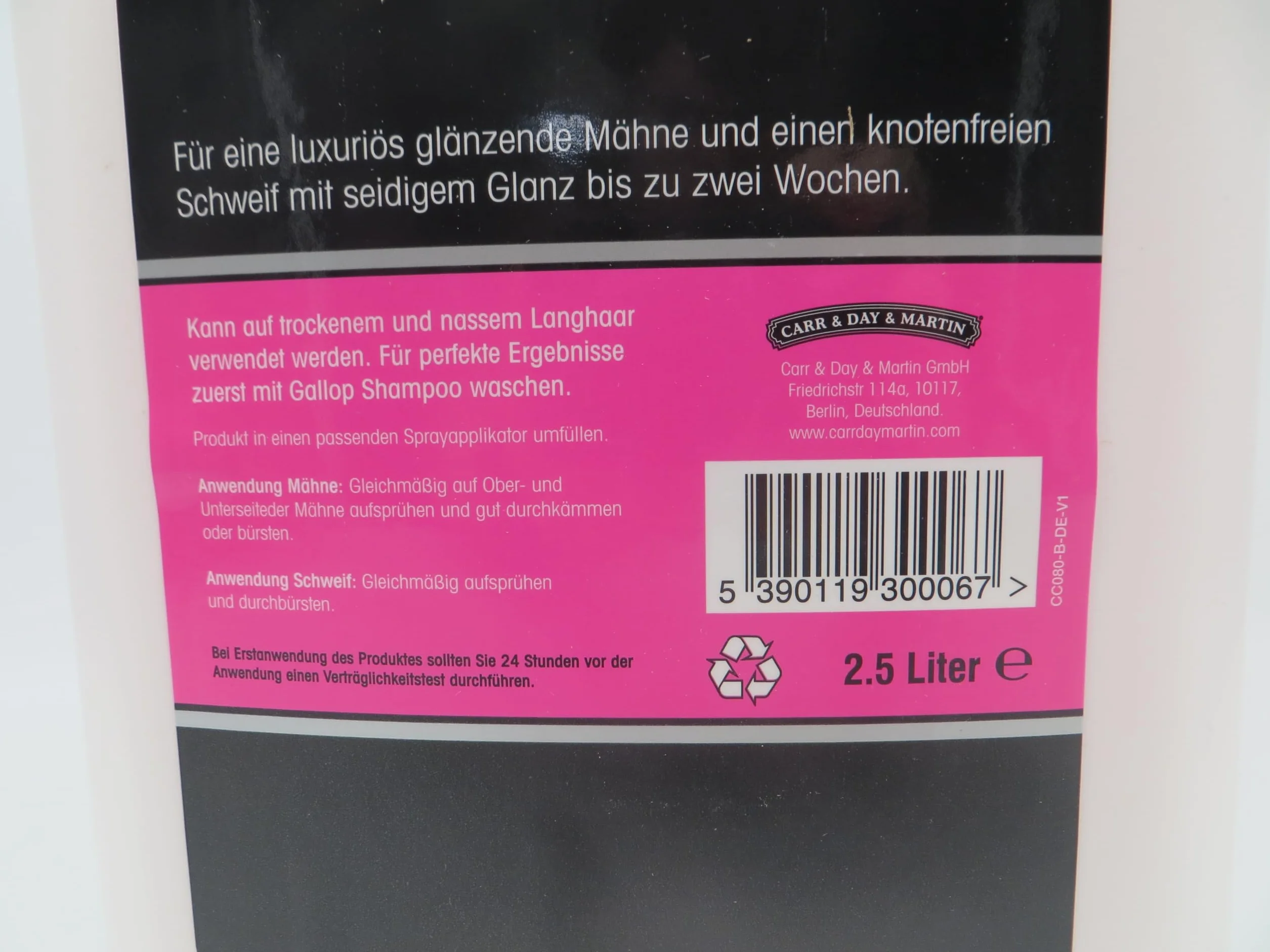 Carr & Day & Martin Canter Mane & Tail Conditioner Mähnen- und Schweifspray - 2,5l Kanister