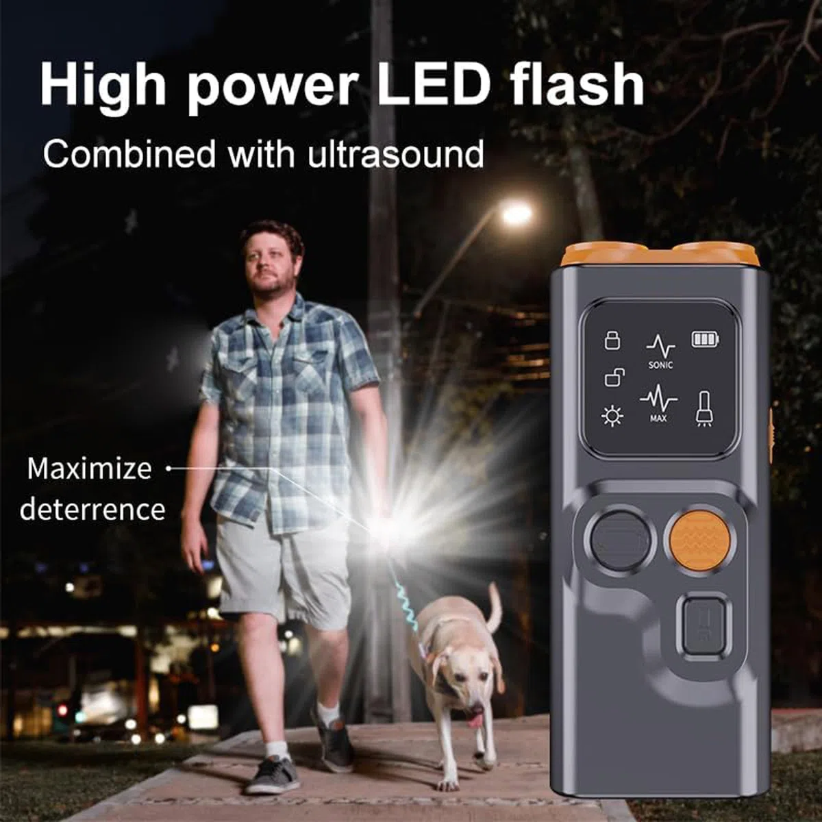BarkGuard - Bark Guard Anti Barking Device for Dogs, Antibell Ultraschall Gerät, 2025 Neues Antibellhalsband für Hunde Antibell, Anti Bell Gerät Hunde mit LED Taschenlampe für Kleine Große Hunde
