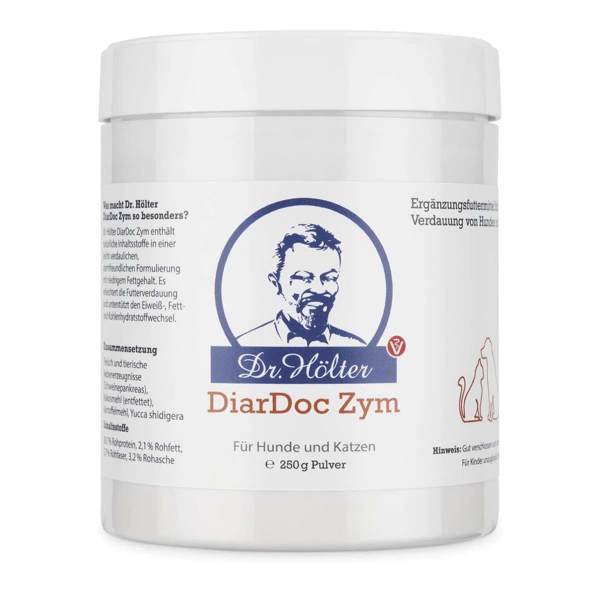DiarDoc Zym von Dr. Hölter - Pankreasenzyme, Verdauungsenzyme für Hunde bei Darmprobleme und bei Futterunverträglichkeiten/Futtermittelallergien (250g DiarDoc Zym Pulver)