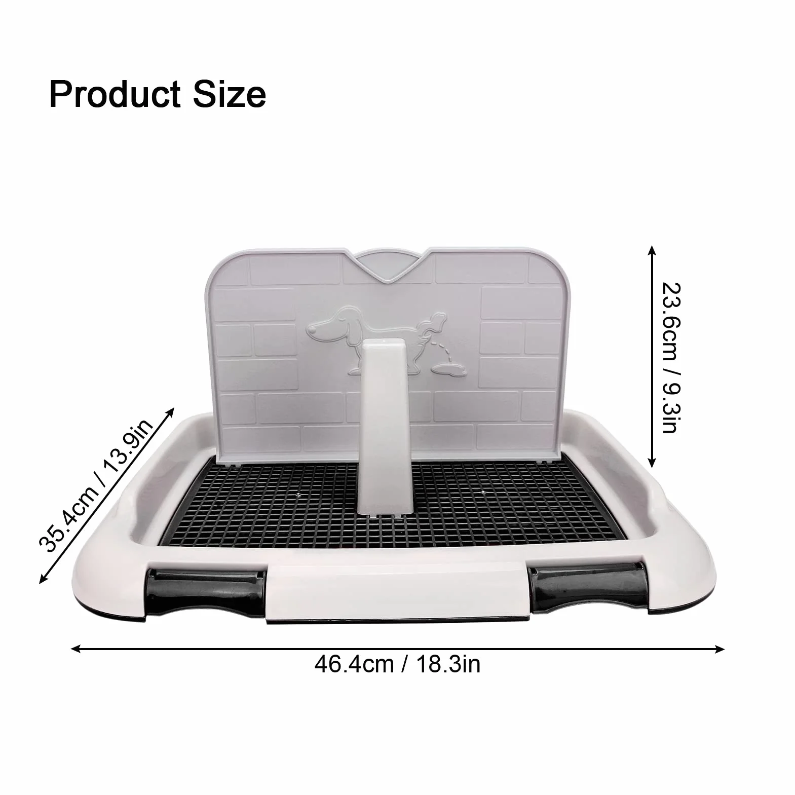 Ejoyous Hundetoilette Indoor, Hundeklo Trainingsklo mit Simulierter Wand Hunde Urinierunterlage für Trainingspads, für Balkon Indoor Kleine Hunde Unter 15 Pfund (Black)
