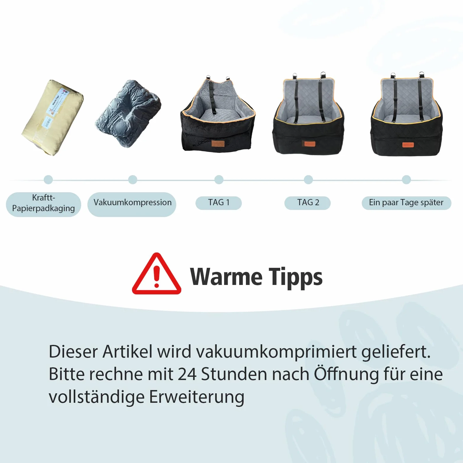 Hunde Autositz für kleine bis mittlere Hunde, Waschbarer hundesitz Auto mit Aufbewahrungstaschen, Ansteckbare Leine,verdickter Hundeautositz Sitzerhöhung Hundebett Auto für Rückbank Vordersitz