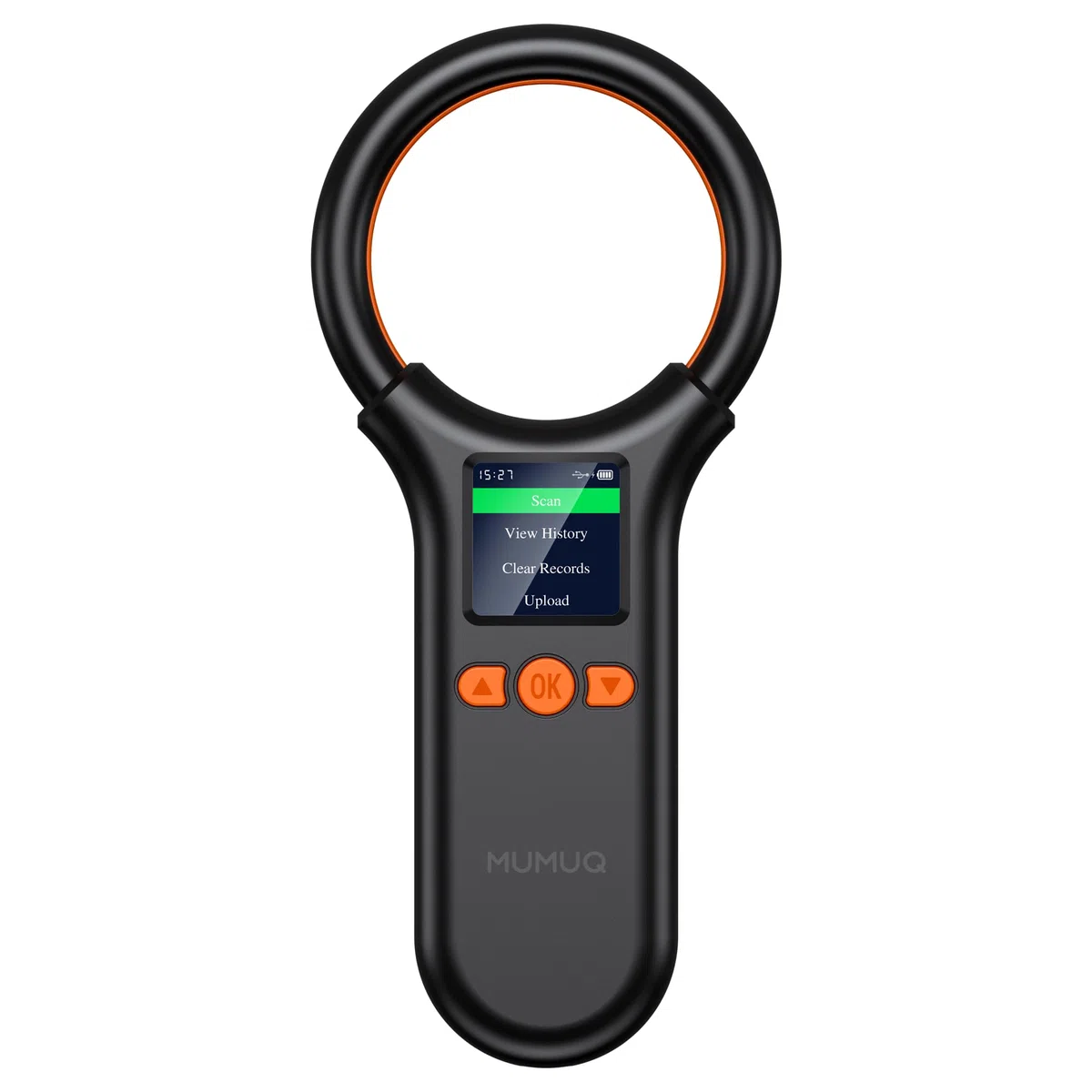 Chiplesegerät für Tiere Haustier ID Lesegerät RFID Mikrochip-Lesegerät mit 1.44 Inch LCD-Display 134,2 kHz 125 kHz, Liest Haustierchips in FDX-B (ISO11784/11785) und EMID-Mikrochips, 15 Ziffern