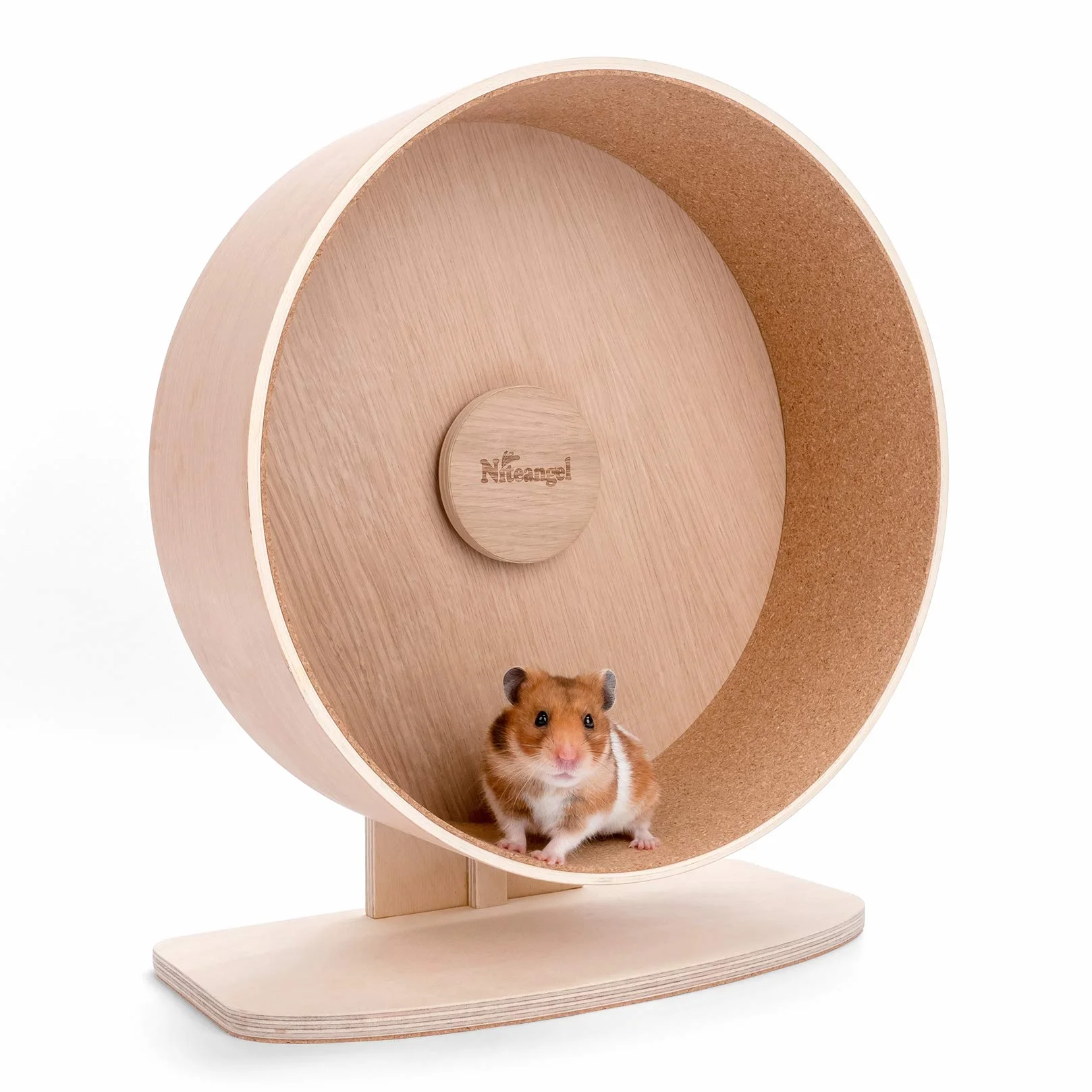 Niteangel Hamster-Trainingsrad aus Holz: Leises Laufrad für Hamster, Rennmäuse, Mäuse und andere ähnlich große kleine Haustiere (L)