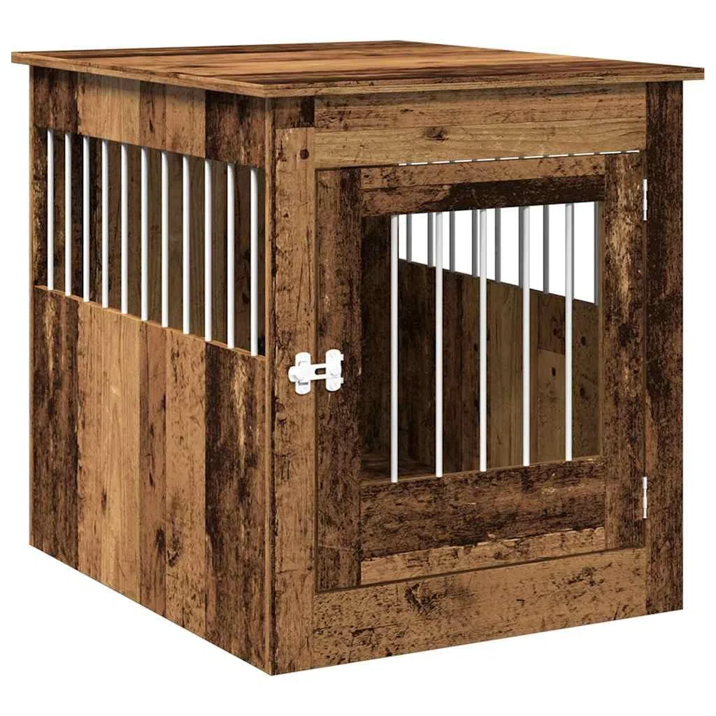 vidaXL Hundekäfig im Möbelstil Altholz-Optik 64,5x80x71 cm, Hundebox, Hundehaus, Hundehütte, Möbel-Stil, Möbel Look