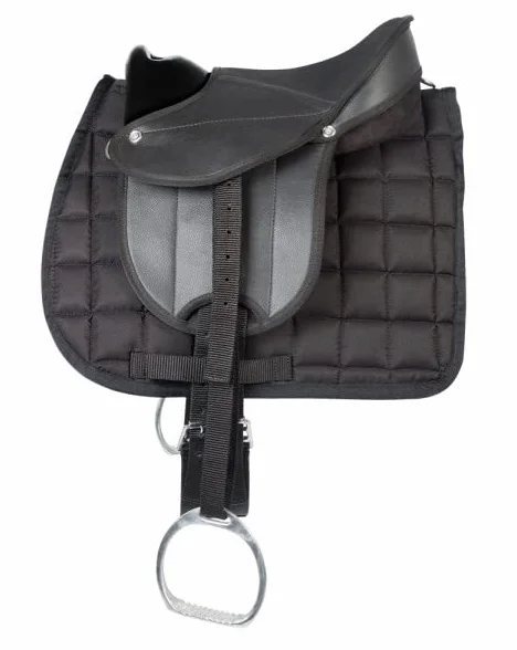 Pfiff 102291 Sattel-Set Komplettausstattung für Shetty und Holzpferde/Plüschpferde, Schwarz