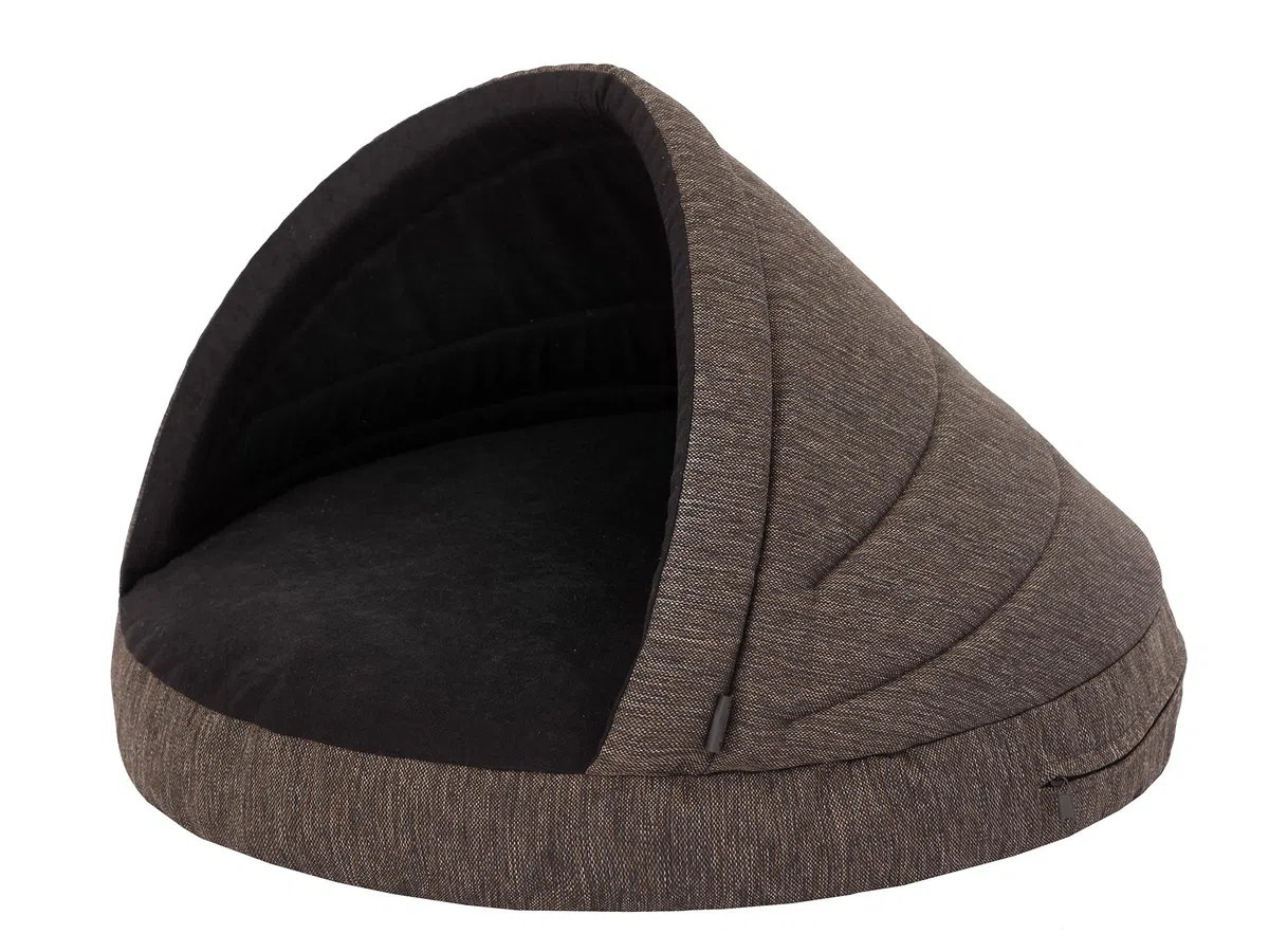 Pillowprim Hundehöhle Hundebett Hundesofa Hundekissen Hundehütte Hundekorb Hundecouch Ruheplatz Haustierbett Hundeliegen Kissen, Braun, R1: 65 x 50 cm