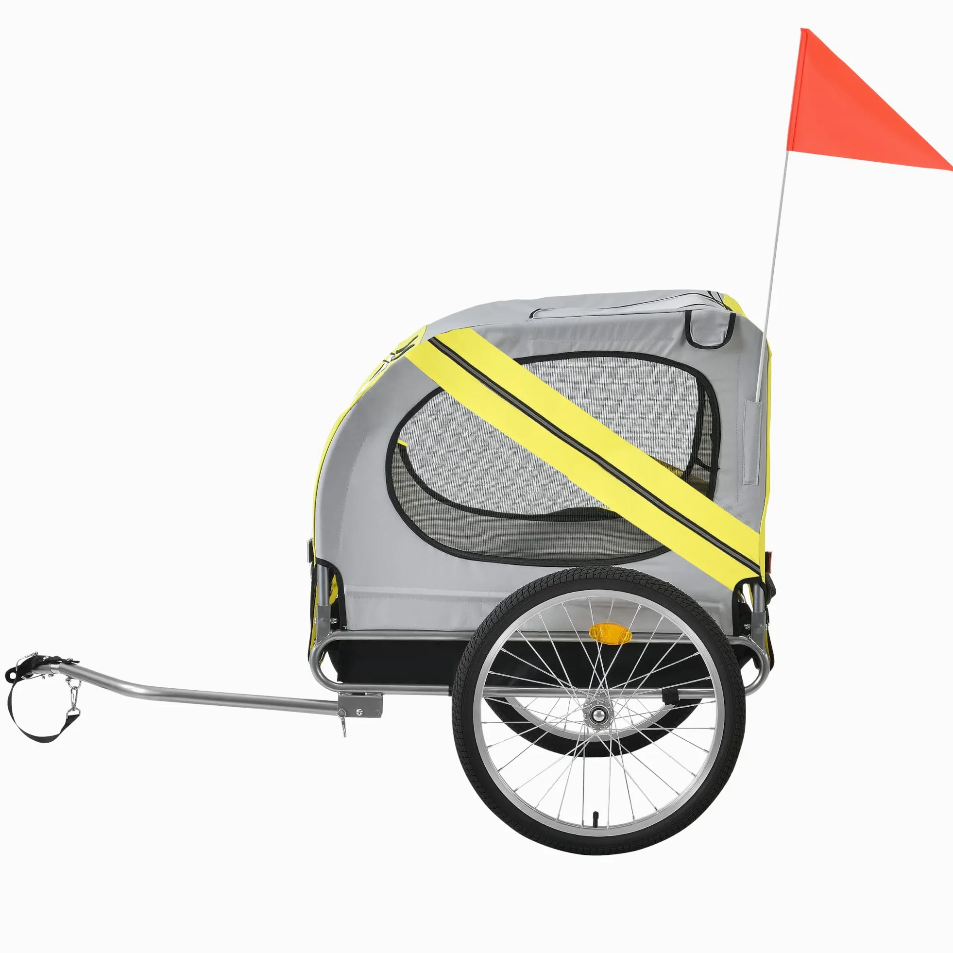 pro.tec Fahrradanhänger Hundeanhänger Hunde Transport bis zu 26 kg Anhänger Fahrrad Trailer Gelb/Blau