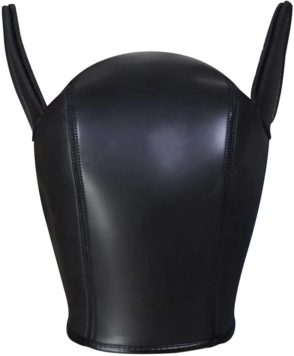 Hundemaske, Weiche Latex Petplay Hundemaske mit Ohren Welpenmaske Hunde Masken, Abnehmbarer Mund, Geeignet für Halloween, Urlaubsparty