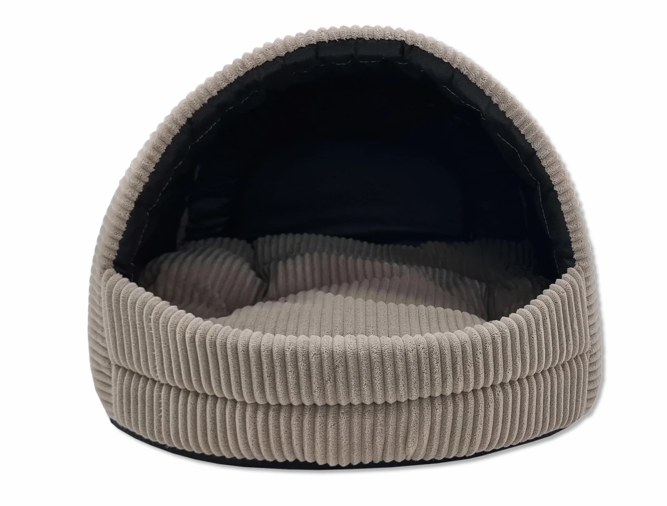 ODOLPLUSZ Hundehütte Hundehöhle Exklusives Haus Hund oder Katze | 2 Größen Komfortabel und Waschbar (Beige aus Cord, M)