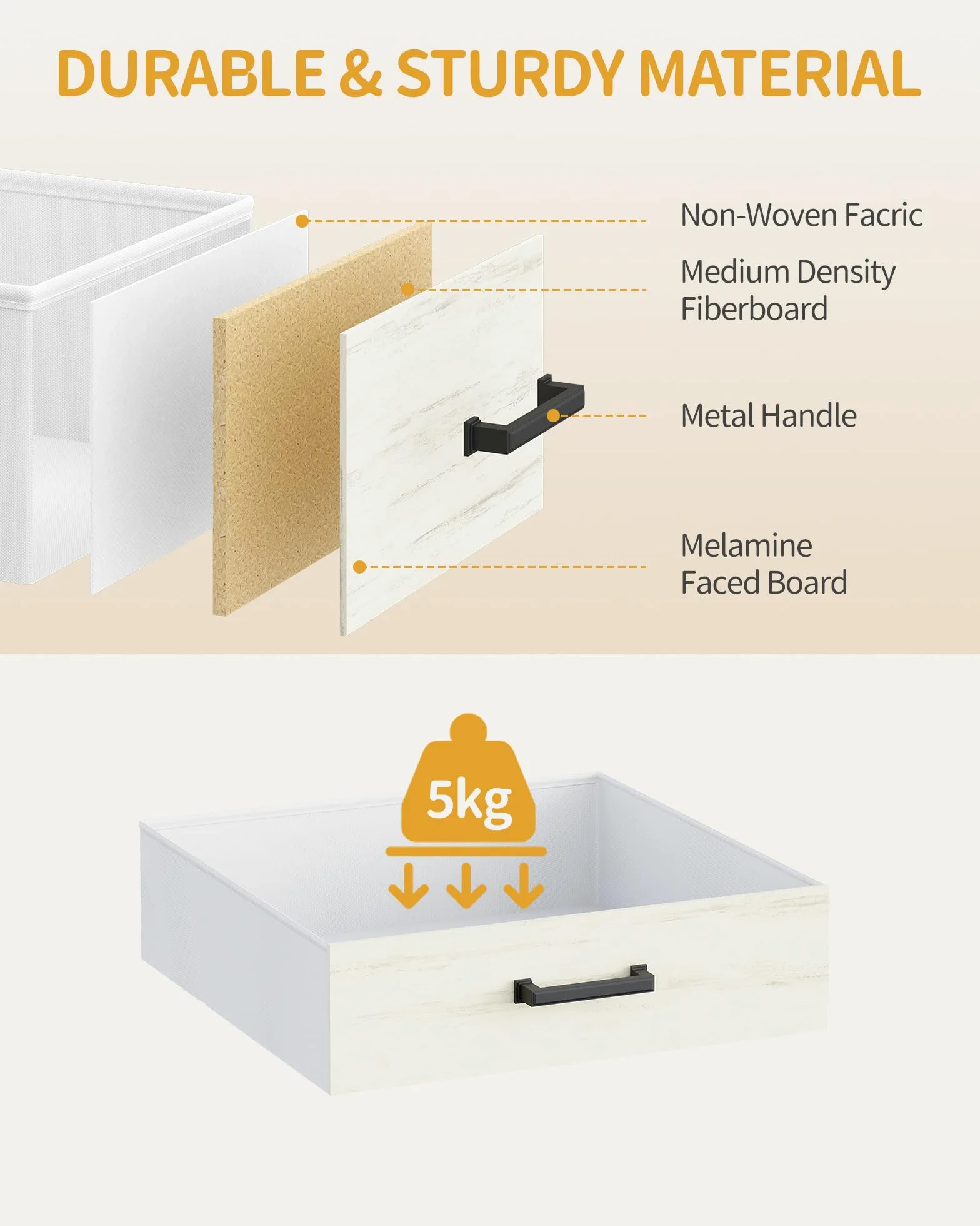 Hzuaneri Hundekäfig Möbel mit Steckdose, Hundebox für Zuhause mit Schiebetür im Scheunentür-Stil & 2 Schubladen, 3-Türen Sideboard für Mittel/Große Hunde, 97 x 56 x 81 cm, Weiß Braun DFC90314BEU