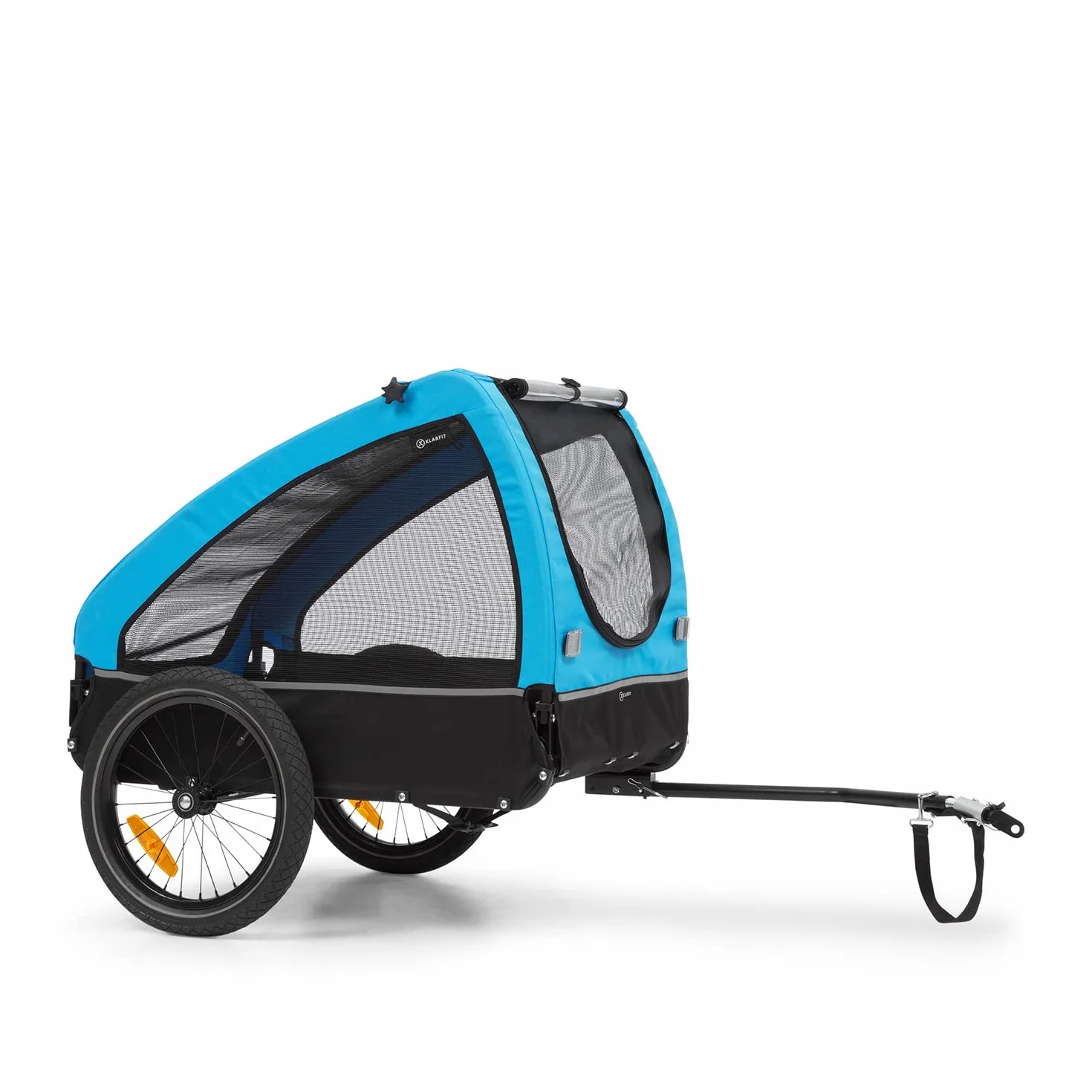 Klarfit Husky City Fahrradanhänger, Fahrrad Anhänger für Hunde, Hundefahrradanhänger mit Reflektoren & Lleine, Hundebuggy, Fahrradanhänger Hunde Gefedert, Hundeanhänger für Fahrrad