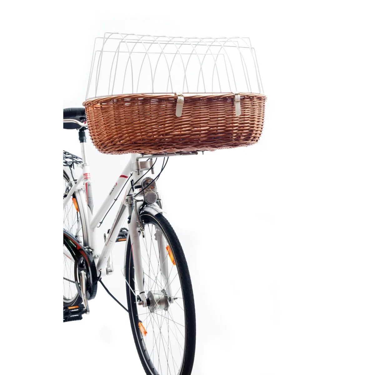Aumüller Fahrrad-Tierkorb gesotten + Schutzhaube - Steuerkopfmontage vorne