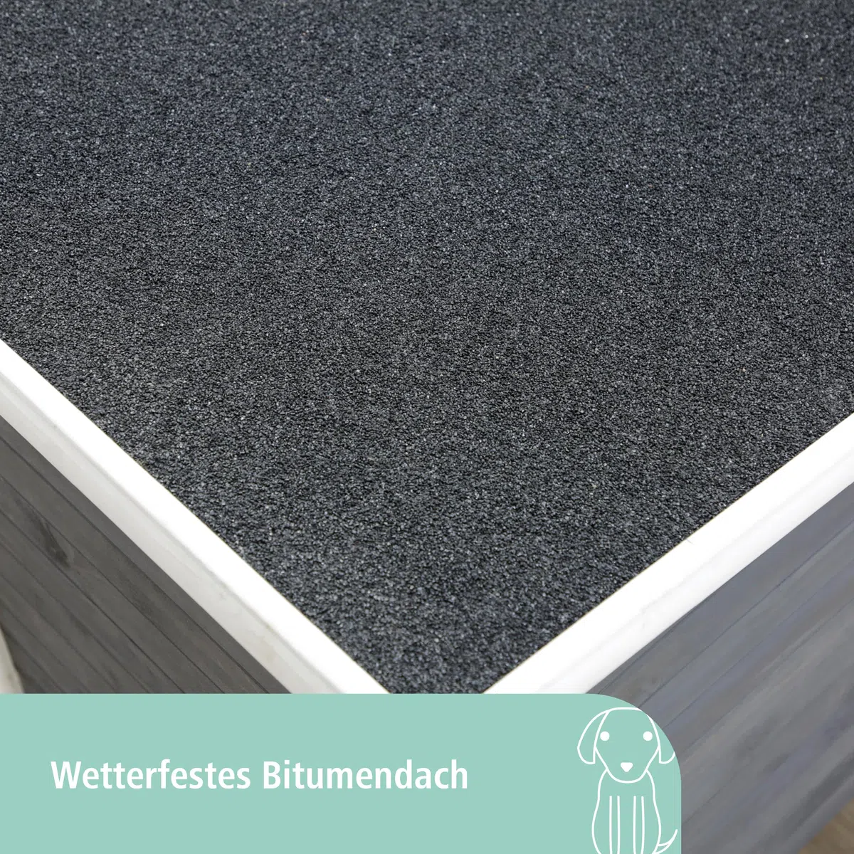 Kerbl Pet Hundehütte Kenny, weiß/grau, 113x77x81 cm, Hundehöhle, Holz, Hunde