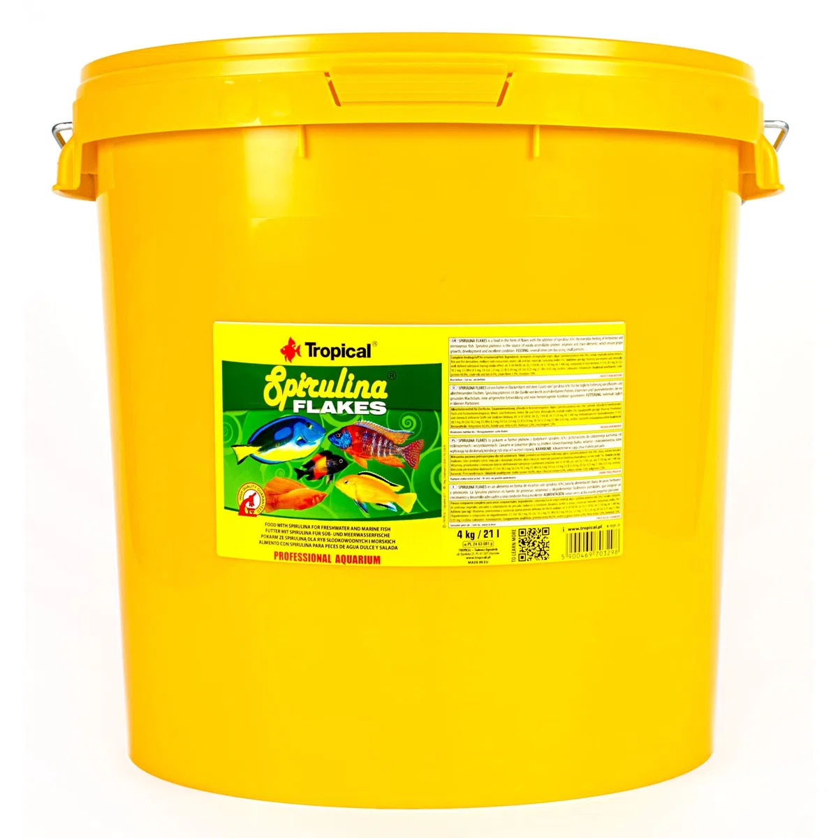 Tropical Spirulina Flakes Pflanzliches Flockenfutter mit Spirulina, 1er Pack (1 x 21 l)