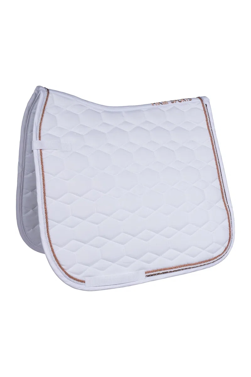 HKM Rosegold Glamour Style Schabracke, Weiß, Pony Dressur