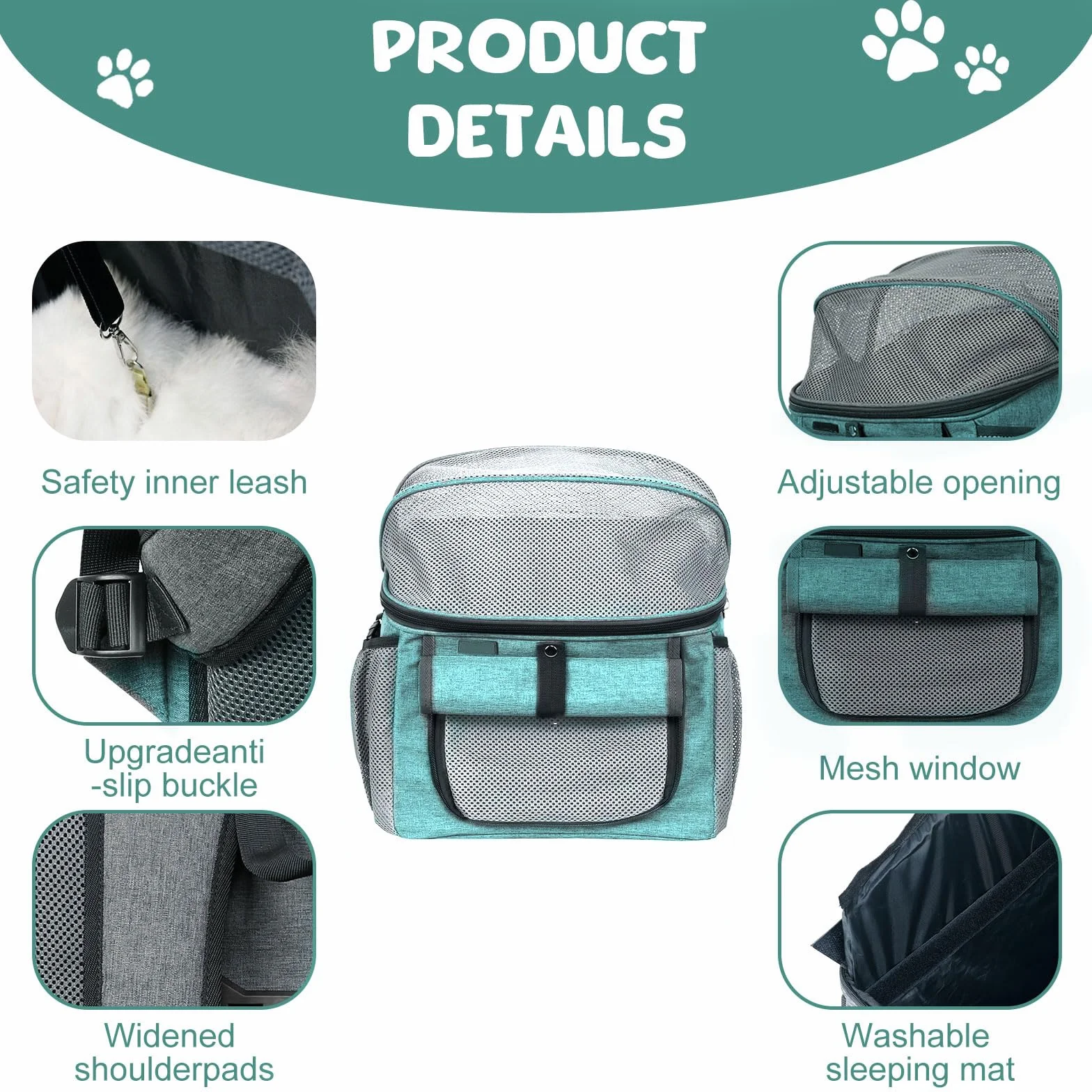 Fahrradkorb für Hunde, Fahrradtasche für Haustiere Faltbarer Fahrradkorb Vorne für Hunde 2 IN 1 Faltbar Hundekorb Hunderucksack mit Lenkeradapter für kleine Haustier (Tragfähigkeit 5KG) (Blau)