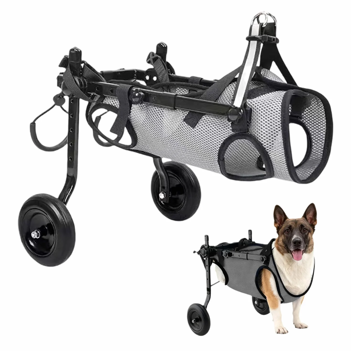 Kleiner Hunderollstuhl hinterbeine, Hunderollstuhl für Hinterbeine, Hund/Katze/Haustier-Rollstuhl, Unterstützt die Heilung, Hundewagen/Rollstuhl für Verletzte & Schwäche der Hinterbeine (Größe S)