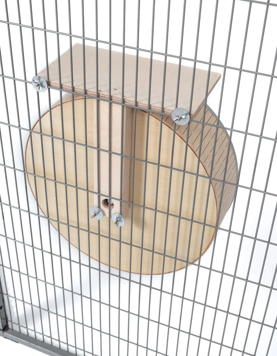 Lautloses Premium-Chinchilla-Laufrad, 41cm, Stabiler Ständer, Antibeißrand, hergestellt in Lettland