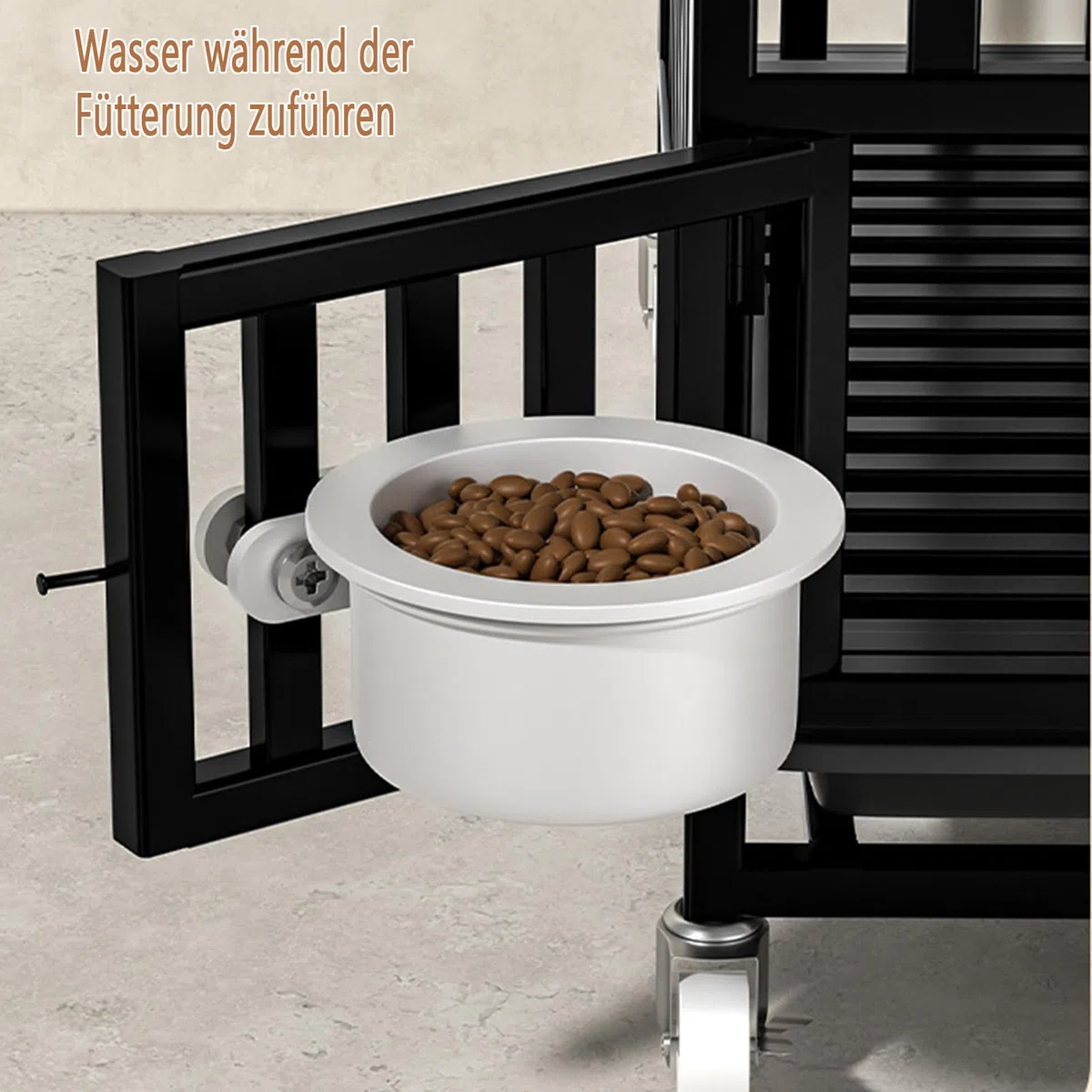 Hundekäfig Transportbox für schwere Lasten, Gitterbox große Hunde hochbelastbar Hundetransportbox mit 3 Türen, 4 Rollen und Bodenschale Hundetransportkäfig Hundebox (XXL 125X95X108cm)