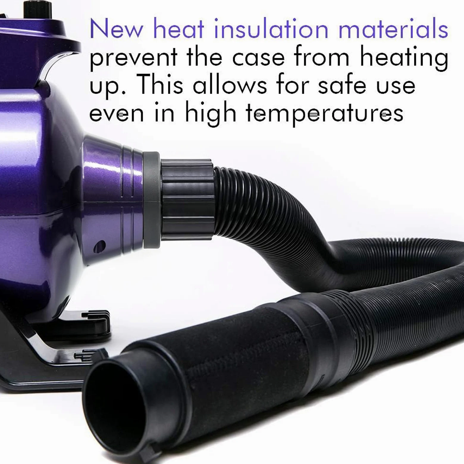 Hundefön Blower Pet Dryer Haustier-Fellpflegegebläse mit Heizung | stufenlos 5.0 PS (Lila)