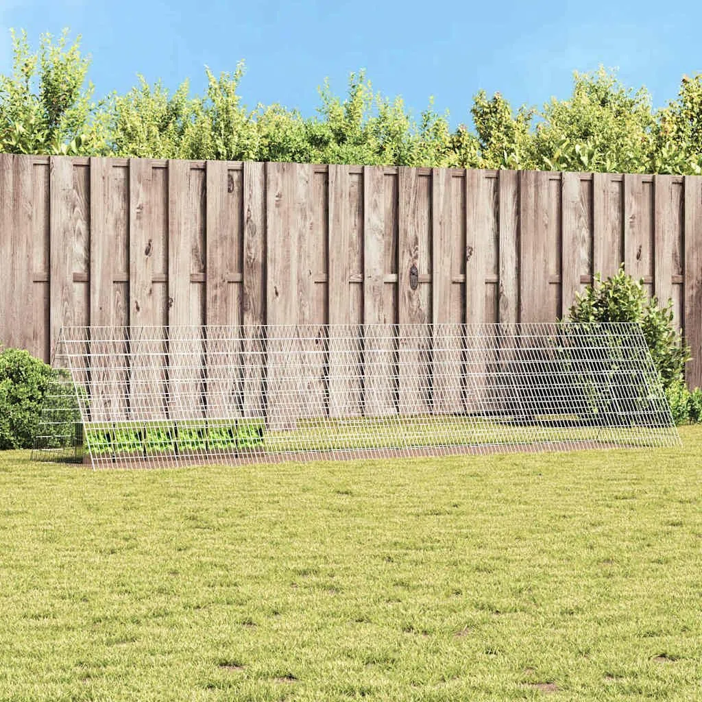 Feuerverzinkter Stahl Kaninchenkäfig Silber 430 x 100 x 85 cm für Außenbereich, wetterfestes Kaninchengehege mit modernem Design, stabiles Hasengehege für Garten und Terrasse