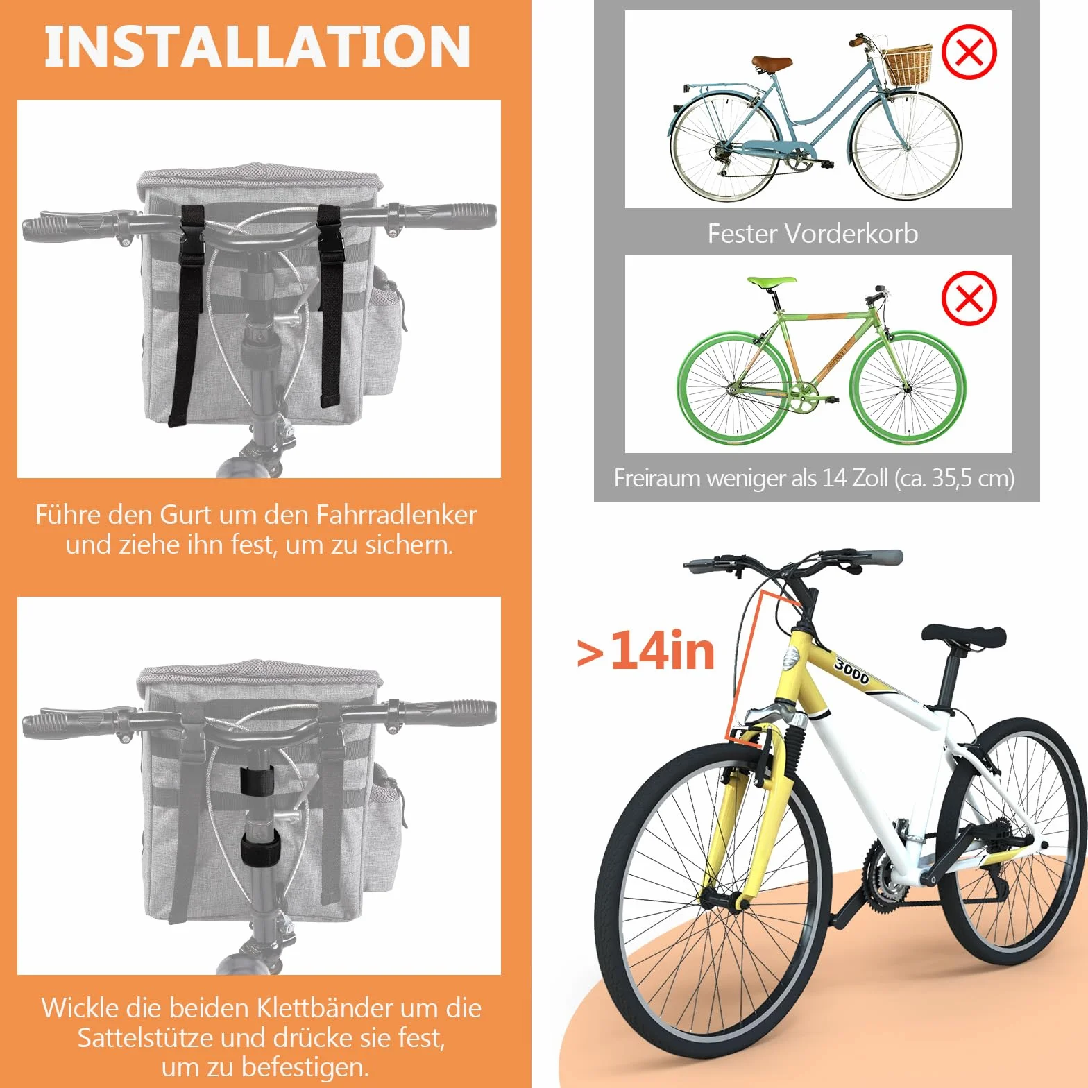 Ownpets Hundekorb Fahrrad Vorne bis 8kg, Faltbarer Hundefahrradkorb mit Sicherheitsseil, atmungsaktiver Fahrradkorb für Hunde – 3 in 1 als Autositz & Schultertasche mit verstellbarem Schultergurt