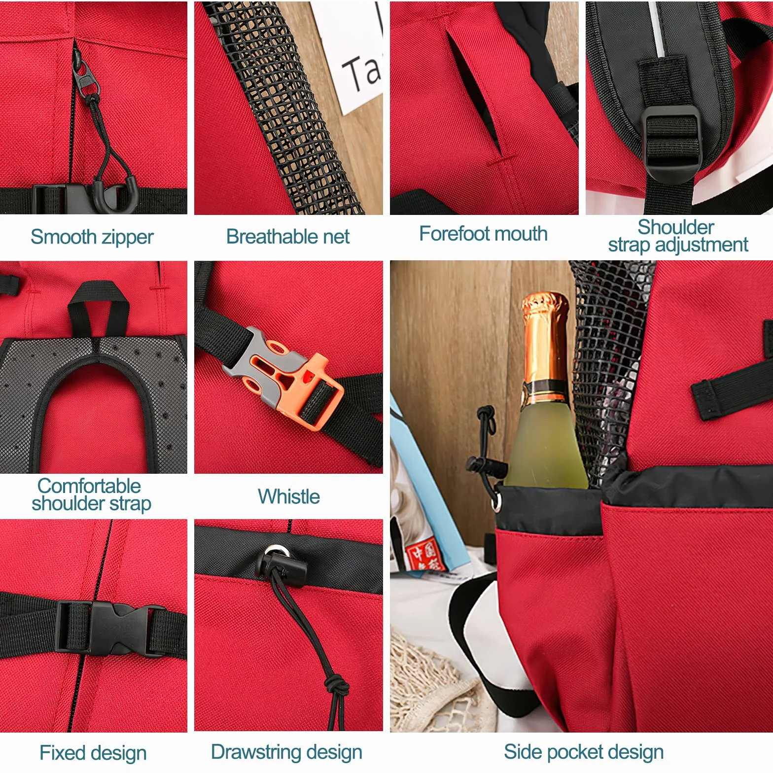 Galatée Hundetragerucksack, Tragbarer Verstellbarer Hunderucksack, Belüfteter Haustiertragerucksack, Haustierrucksack Zum Wandern Im Freien Wandern Bergsteigen Reisen(XL, Schwarz)