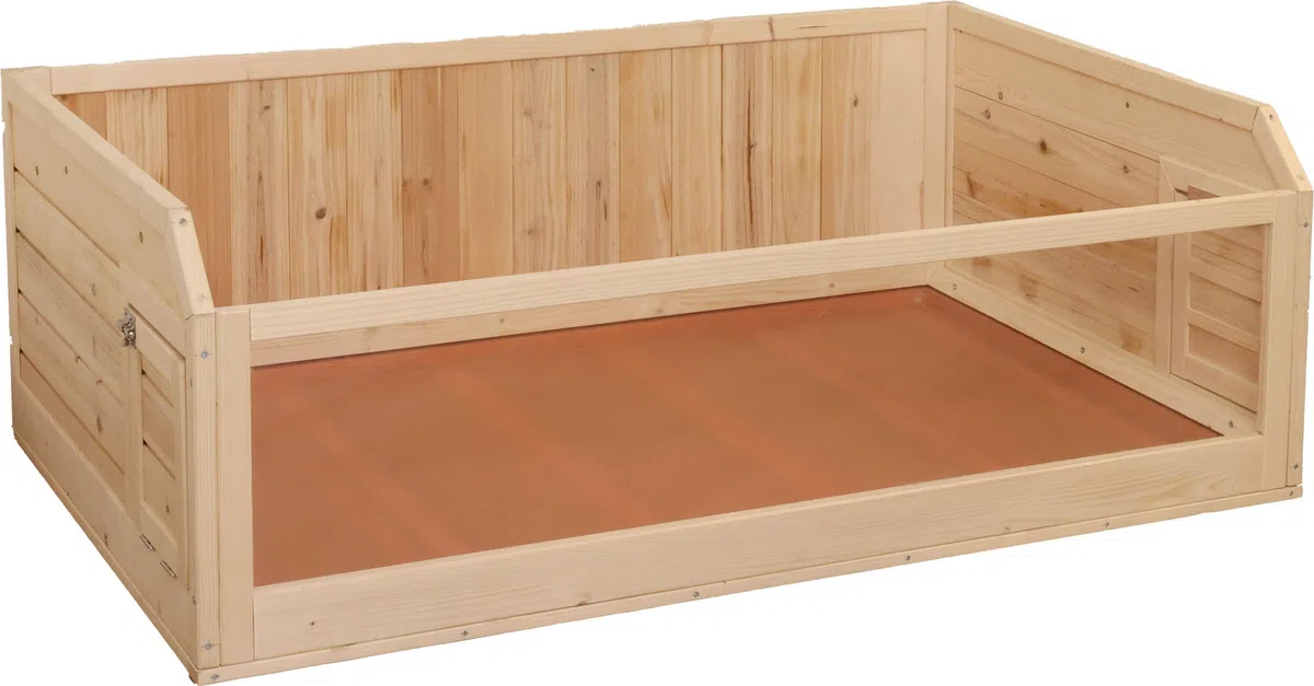 Kerbl Pet Indoor Kleintierbehausung, Kleintiergehege, Nagerhaus, 113,5x75,5x40cm, Kaninchen, Meerschweinchen, Nager, Kunststoffwanne, Plexiglasfront