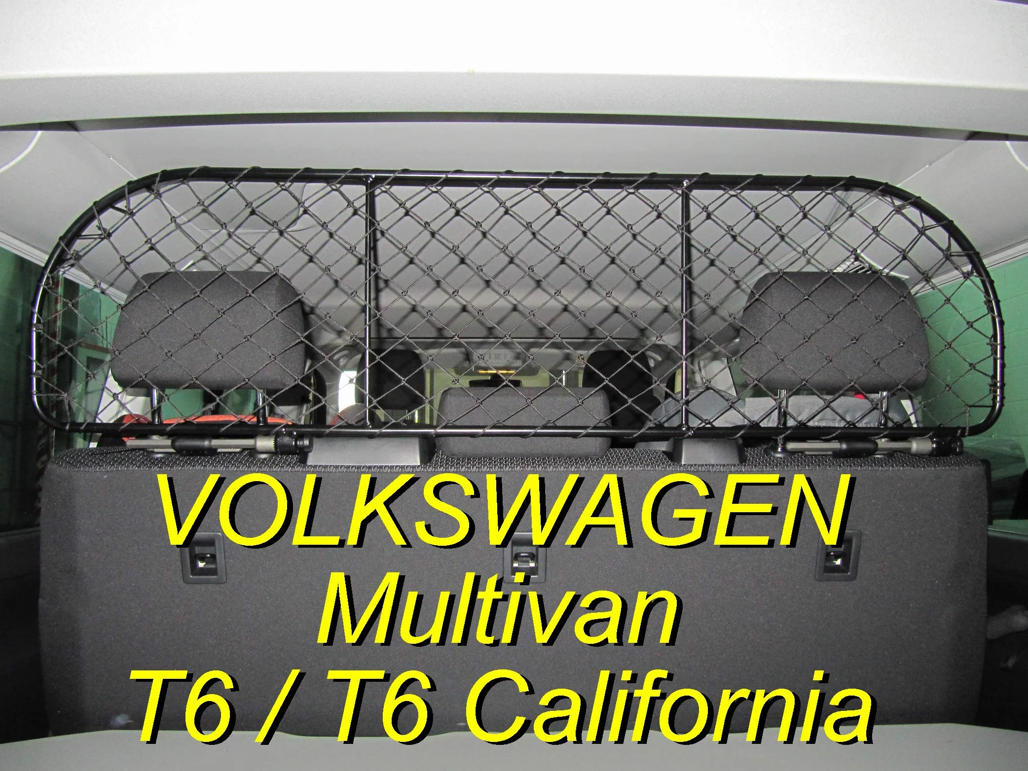 ERGOTECH Trennnetz Trenngitter für Volkswagen Multivan T6, RDA65-XL16 kvw012, für Hunde und Gepäck