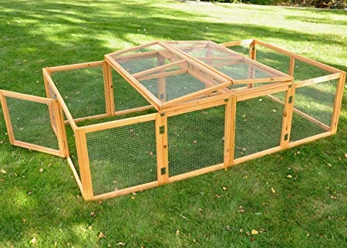 nanook Freigehege Freilauf Auslauf für Hasen und Meerschweinchen Hasenstall Kaninchenstall XXL Purzel Natur faltbar 50 cm hoch