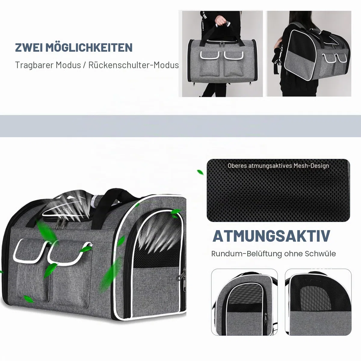 PETCUTE Katzenrucksack Hunderucksack für Katzen und Kleine Hunde,Atmungsaktiv Haustier Rucksack Katzentransportbox mit Herausnehmbarer Matte,Faltbar Katzentasche,Multifunktionales Transportbox Hund