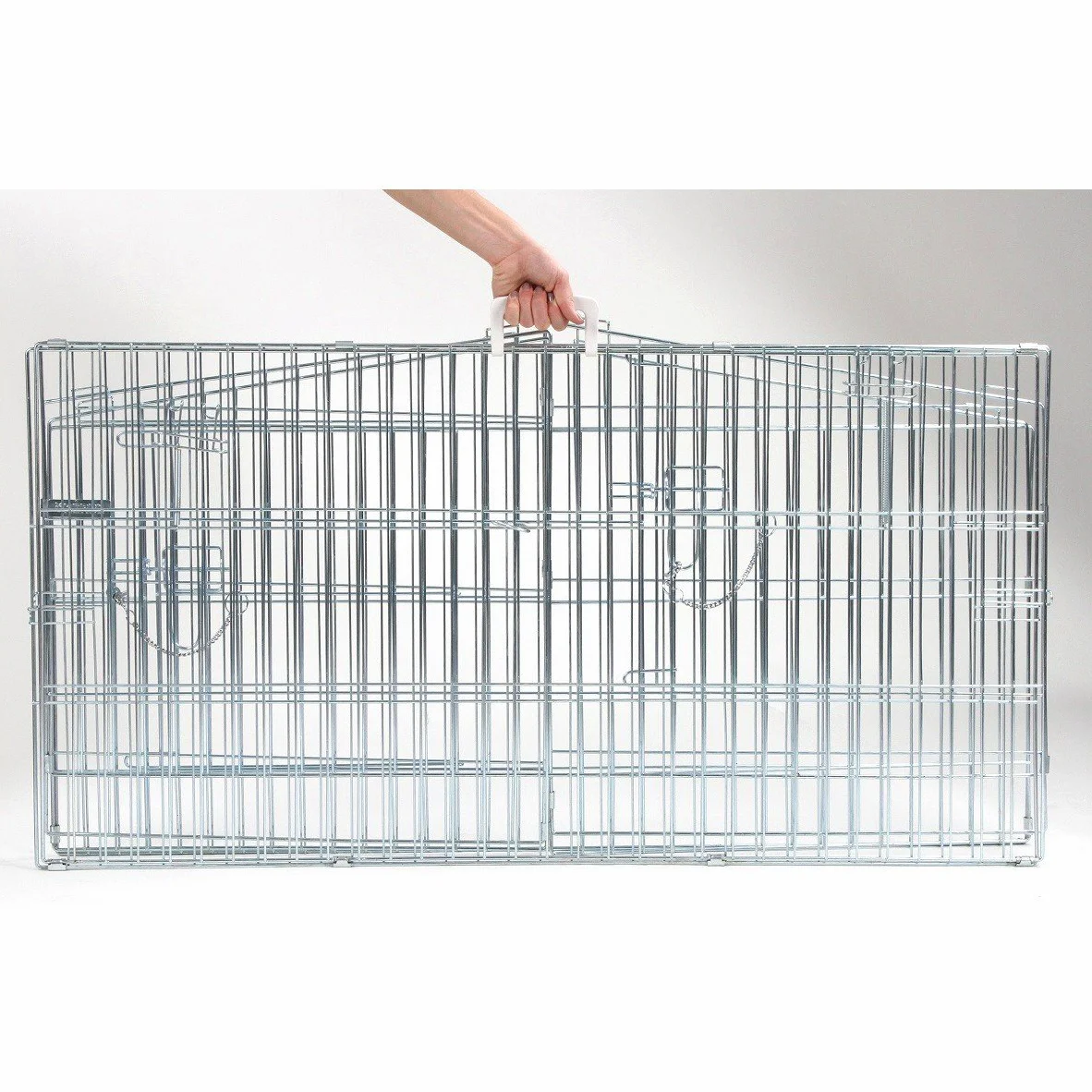 Kerbl Freilaufgehege (Gehege für große Kanninchen + Hasen, Maße 115x115 cm, Höhe 60 cm, Gitterabstand 3,5 cm, Auslauf mit Zwei Türen) 82845