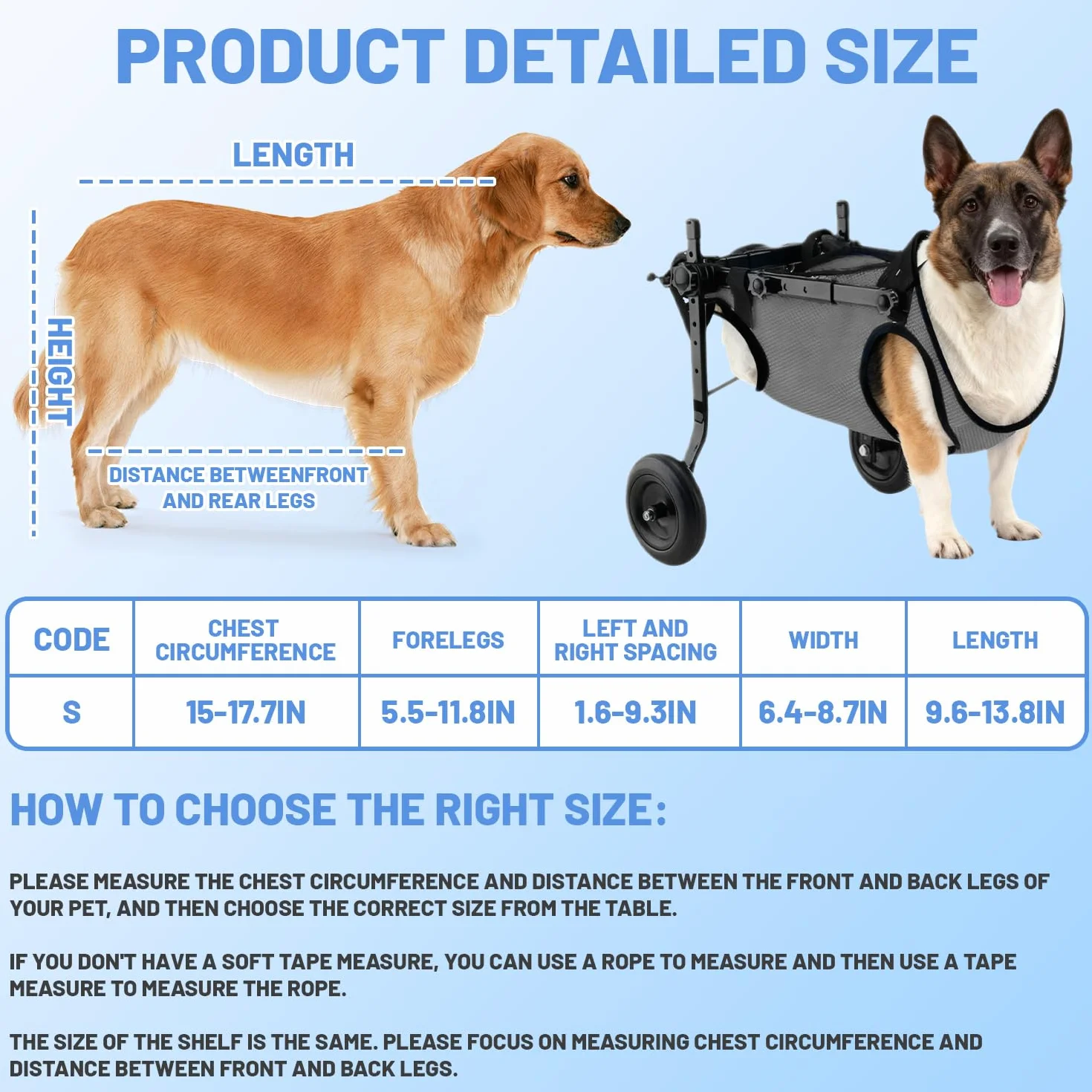 Kleiner Hunderollstuhl hinterbeine, Hunderollstuhl für Hinterbeine, Hund/Katze/Haustier-Rollstuhl, Unterstützt die Heilung, Hundewagen/Rollstuhl für Verletzte & Schwäche der Hinterbeine (Größe S)
