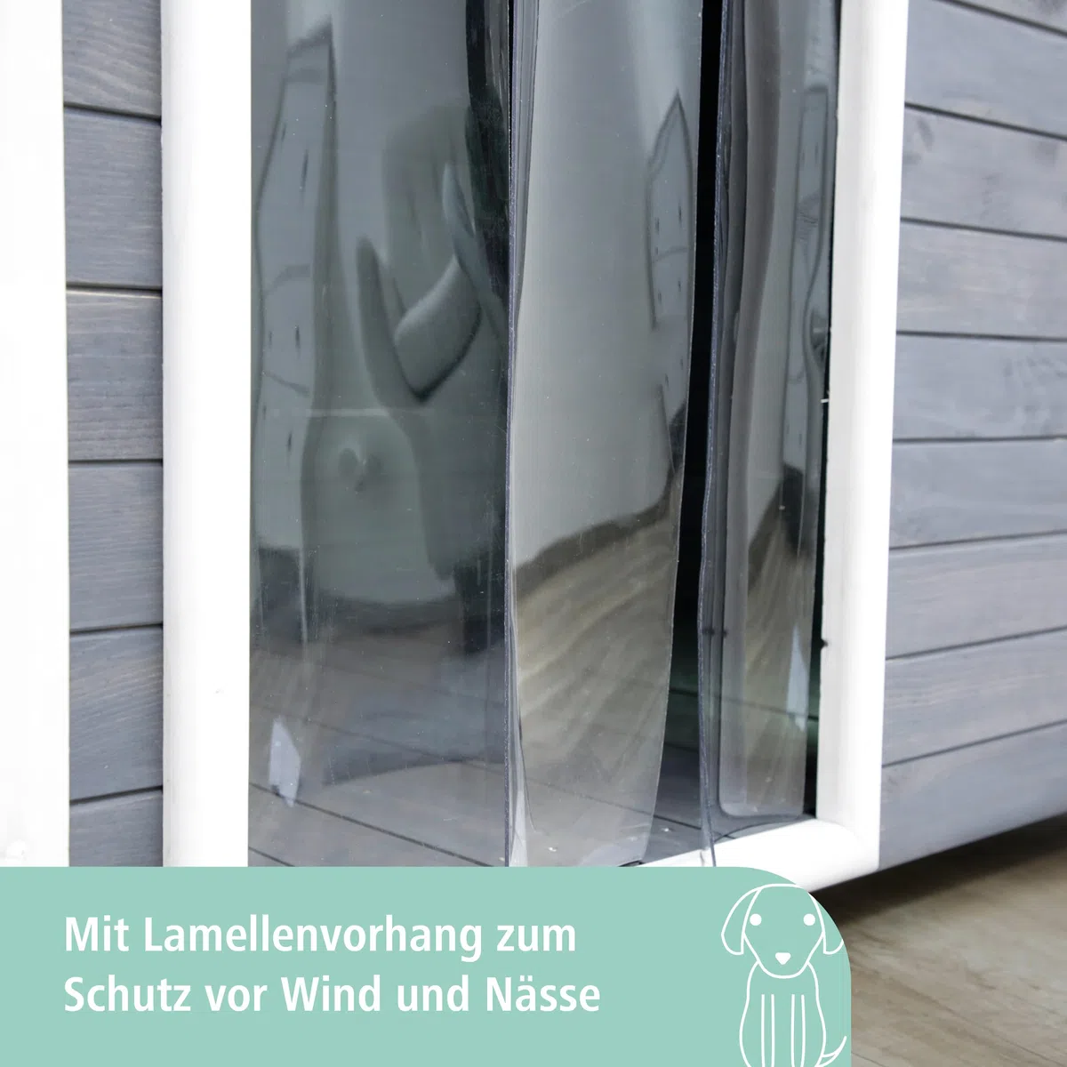 Kerbl Pet Hundehütte Kenny, weiß/grau, 113x77x81 cm, Hundehöhle, Holz, Hunde