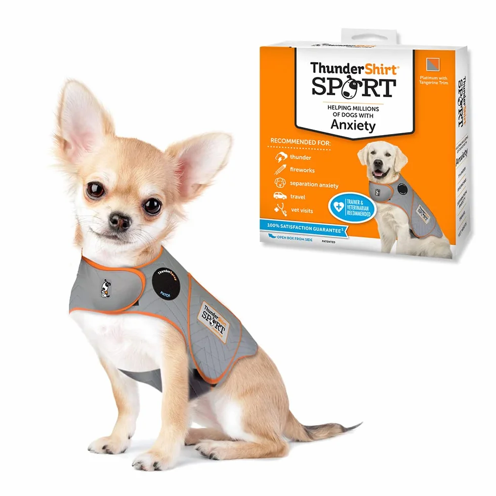 Thundershirt Hundebekleidung Thundershirt Hundeangstjacke, Platin, Größe XXS