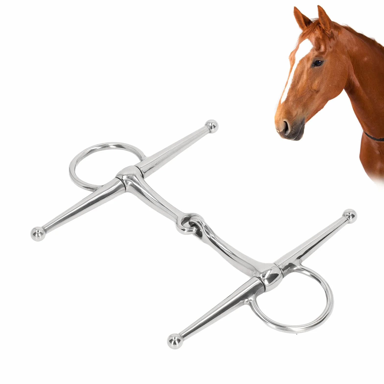 D-Ring-Trense, D-Trense Doppelt Gebrochen, 125 mm Pferdetrense Pferdemaulgebisse Vollbackentrense Edelstahlring Farm Jointed Bit Pferdegebiss Tack Snaffle Bit Pferdeknebel Dicke Bit