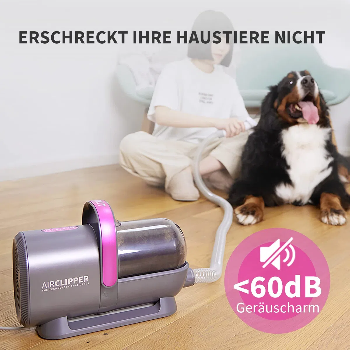 PETKIT Hundeschermaschine mit Staubsauger, 5 in 1 Profi Haustierpflegeset, Leise Schermaschine Hund Katze Tierhaarschneidemaschine, Professioneller Hundehaarschneidemaschine, 1.5L
