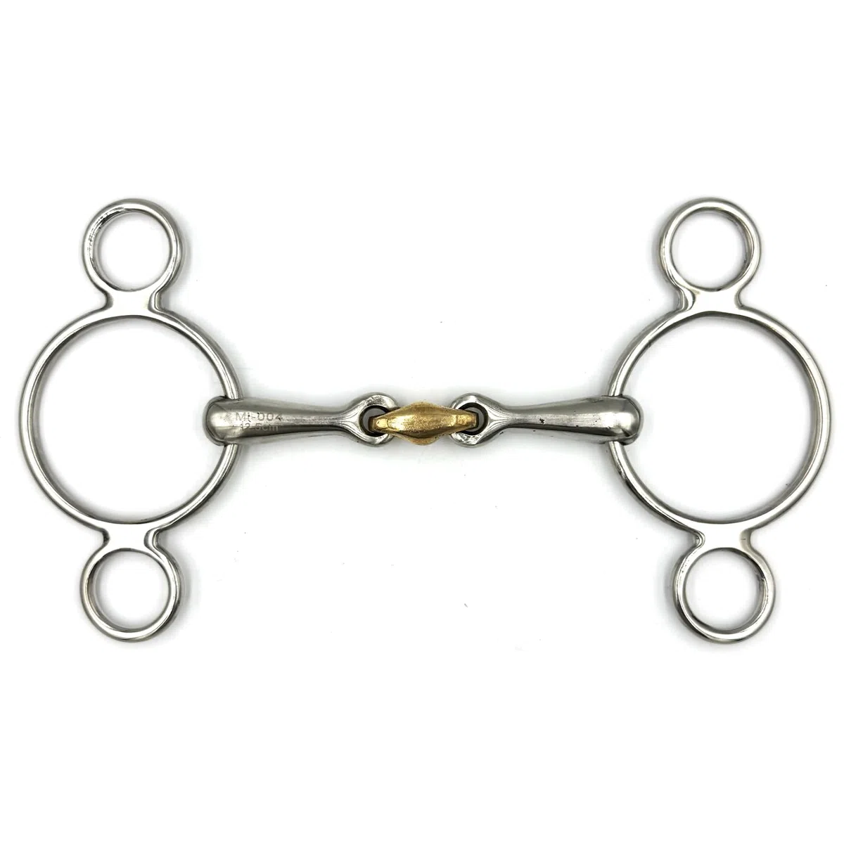ES0259 JW Gebiss 3-Ringtrense 3-Ring Doppelt Gebrochen mit Kupfer anatomisch geformtes maulfreundliches aus Edelstahl Gebissstärke 16 mm (14.5 cm)