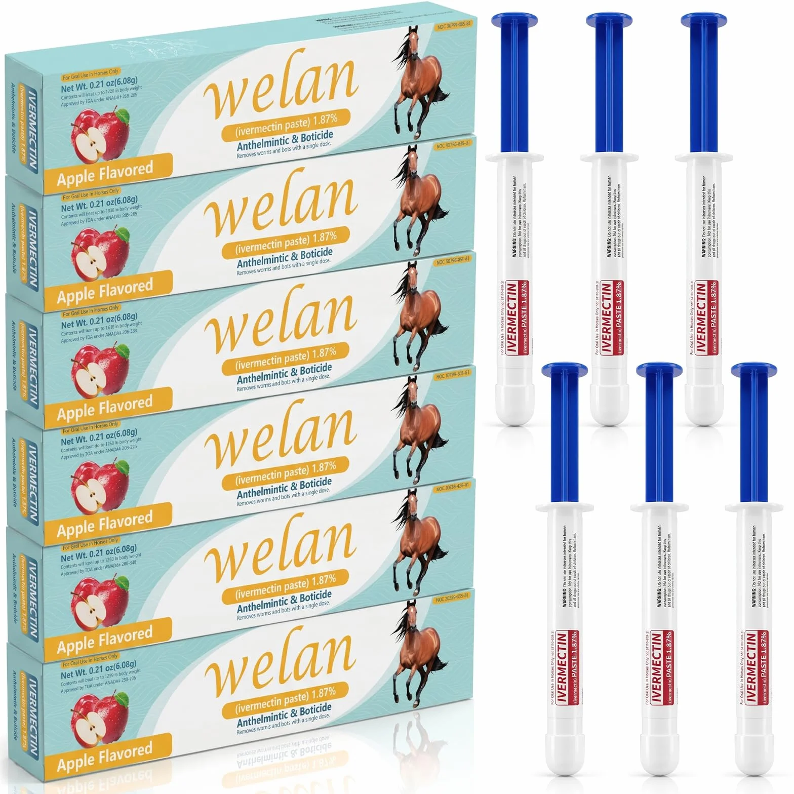 Pferdegel 1,87% Apfelgeschmack, für Pferde bis 567 kg, 6er-Pack, Einfaches Gel für alle Altersgruppen