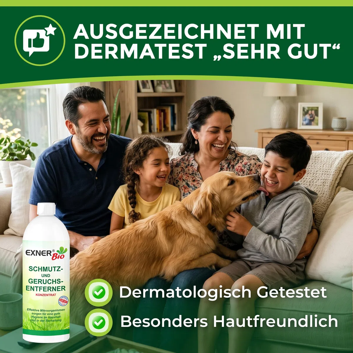 Enzymreiniger Konzentrat gegen Tiergerüche & organische Gerüche – Geruchsentferner & Geruchsneutralisierer mit effektiven Mikroorganismen gegen Urin, KOT & Erbrochenes – 1 Liter