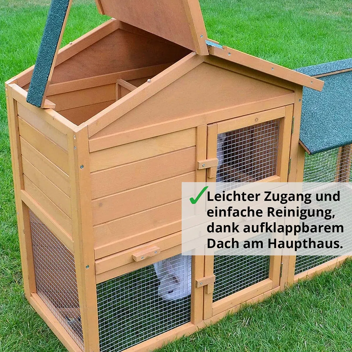 zooprinz Kaninchenstall Hasenstall Haupthaus mit Kuschelplatz für ihre Hasen - unten viel Auslauf für Kleintiere: Hasen Kaninchen Meerschweinchen