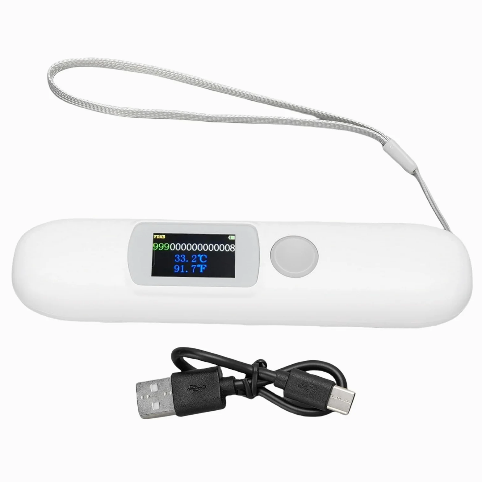 RiToEasysports Haustier-Mikrochip-Scanner mit Temperaturüberwachung, Lesegerät für ISO-FDX-B-Chips, Farbdisplay für Tierärzte und Tierhalter