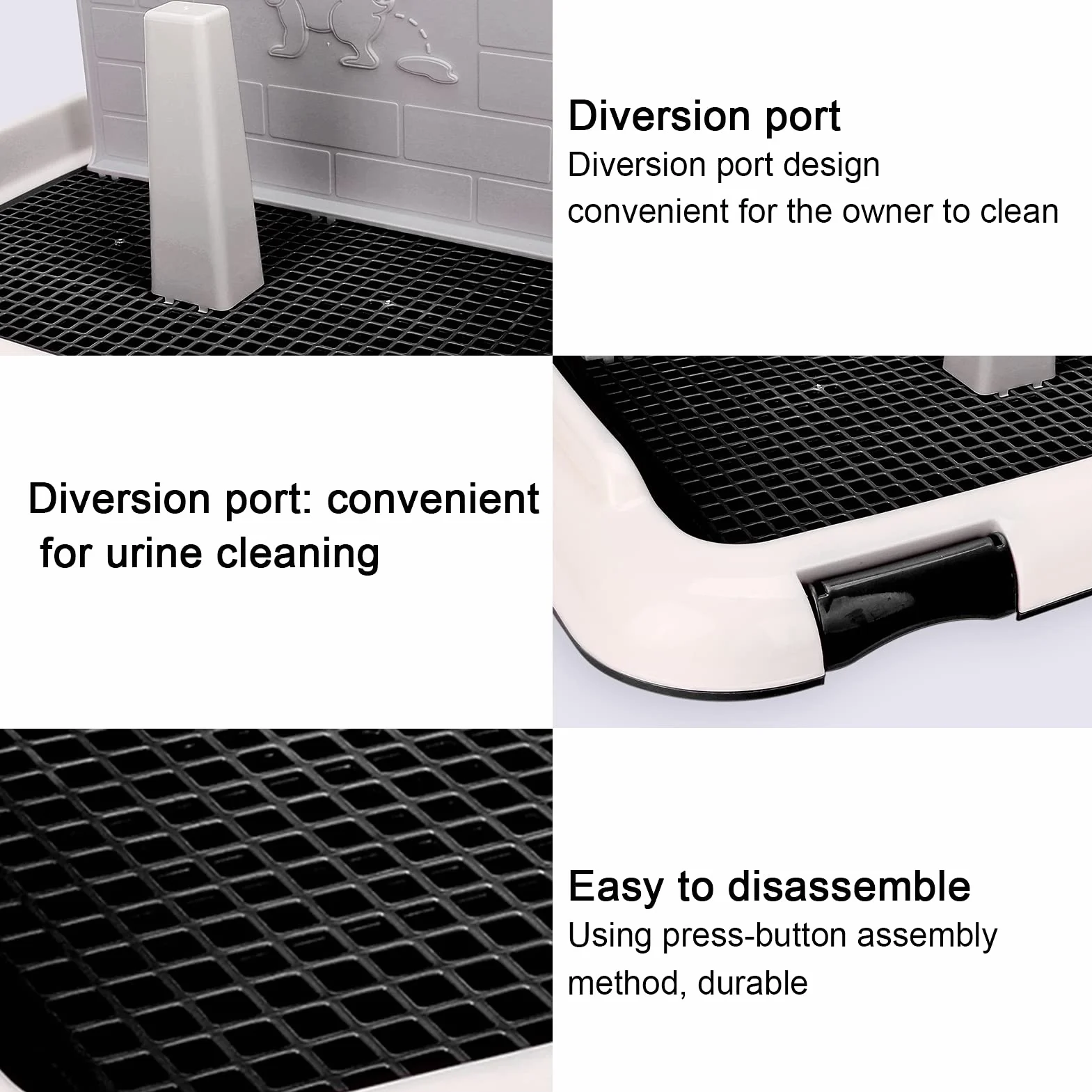 Ejoyous Hundetoilette Indoor, Hundeklo Trainingsklo mit Simulierter Wand Hunde Urinierunterlage für Trainingspads, für Balkon Indoor Kleine Hunde Unter 15 Pfund (Black)