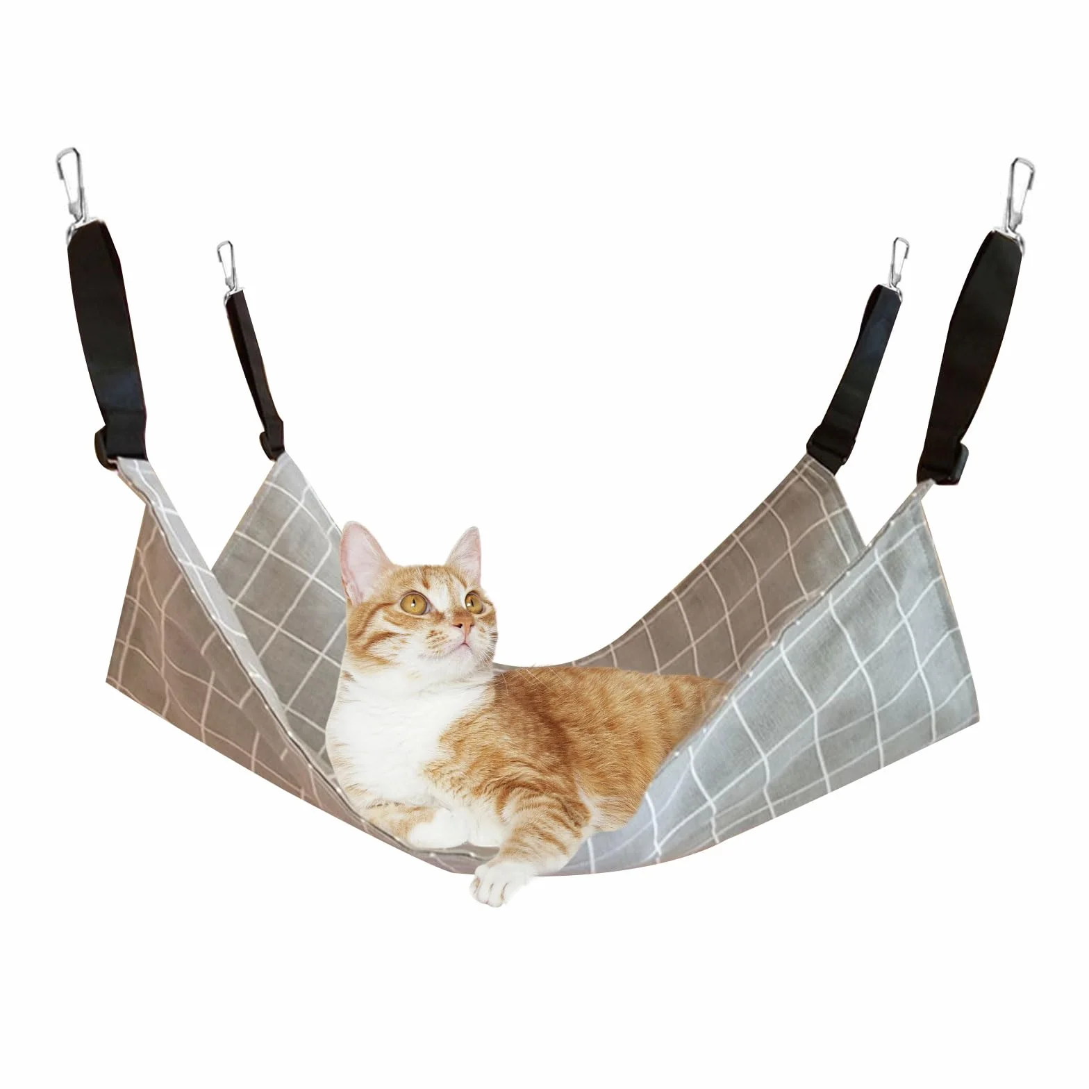 Helweet Katzenhängematte, Haustierkäfig-Hängematte, Haustier Hängematte, Katzenschaukel, mit Verstellbaren Trägern, Geeignet für Haustiere mit Einem Gewicht Von Nicht Mehr Als 9 kg (57 x 47cm)