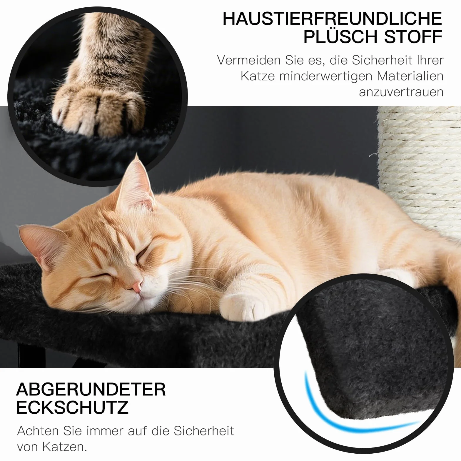 Zvonema Kletterwand Katzen, Katzen Wandelemente 10-teilig, Stabiler Holz Katzenwand, Bequem Plüsch Katzenmöbel, Kratzbaum Wand mit Katzenhaus, Brücke, Treppe, Kratzbrett, Katzenliege & Hängeball